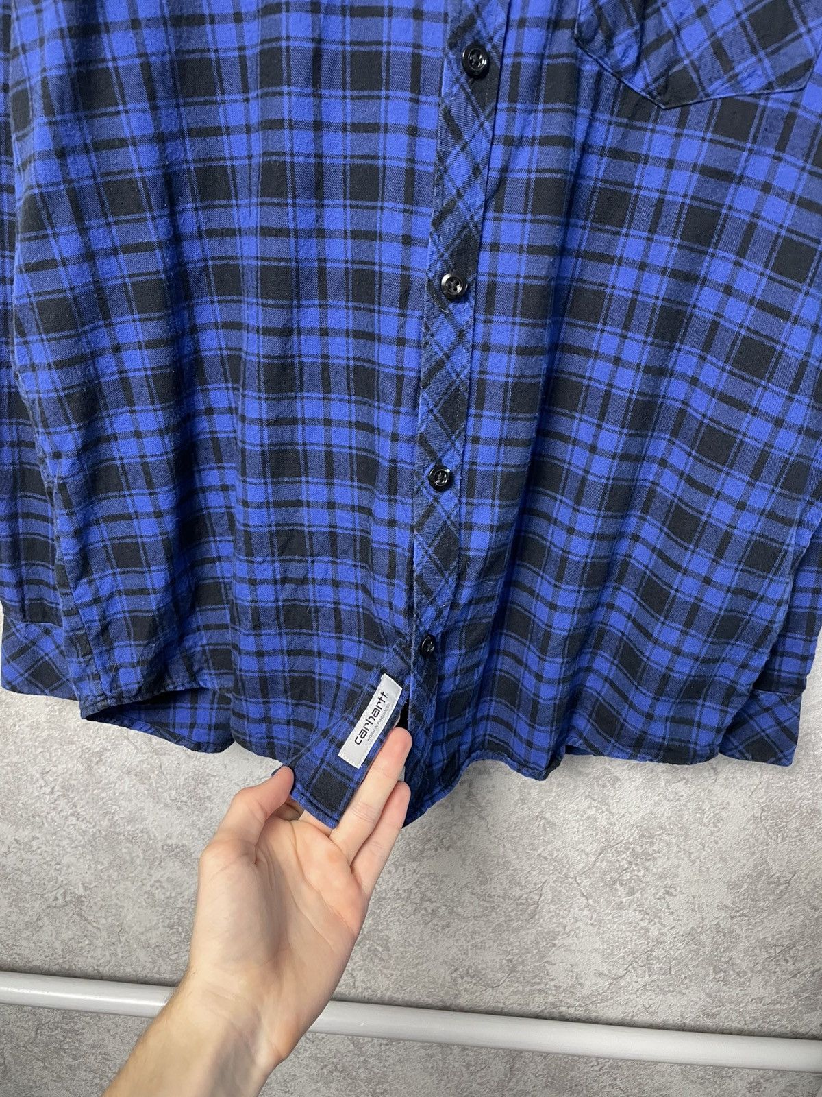 Carhartt Carhartt Blue Flannel Long Sleeve Button-Up Shirt Size US XL / EU 56 / 4 - 4 Thumbnail