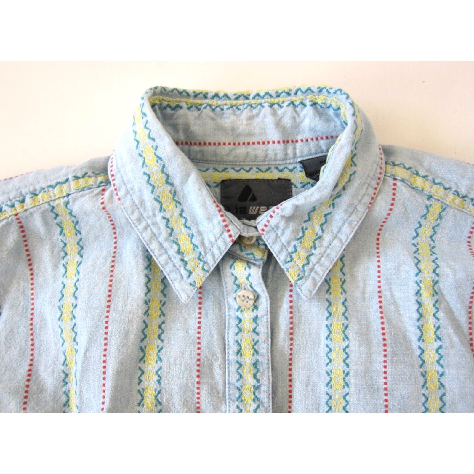 Liz Claiborne VINTAGE Liz Claiborne Wear Cotton Blue Stripe Button-Down Long Sleeve Shirt PS Size S / US 4 / IT 40 - 3 Thumbnail