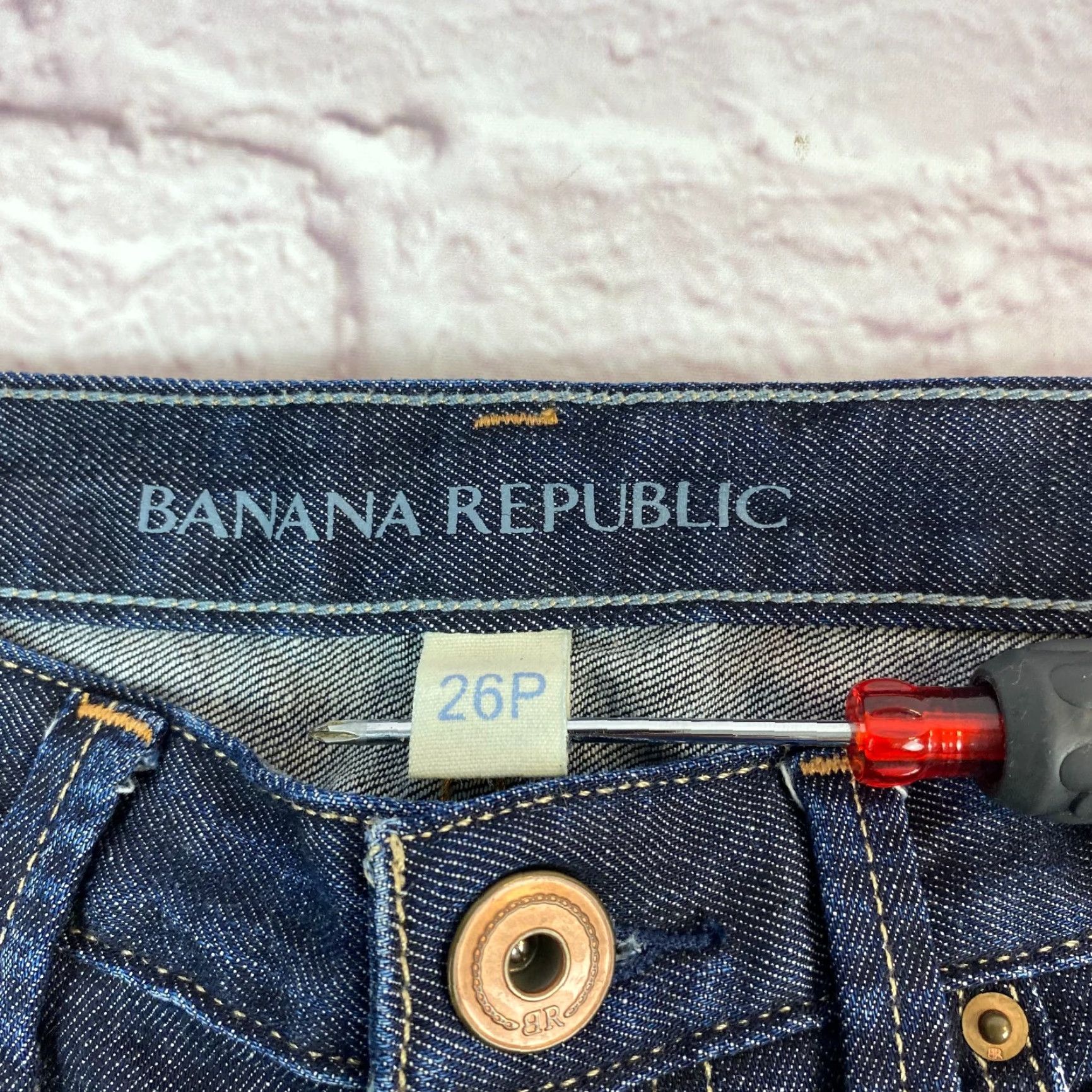 Banana Republic VINTAGE Banana Republic Straight Leg Jeans Womens 26P Low Rise Dark Wash Blue Denim Jeans? Size 26" / US 2 / IT 38 - 3 Thumbnail