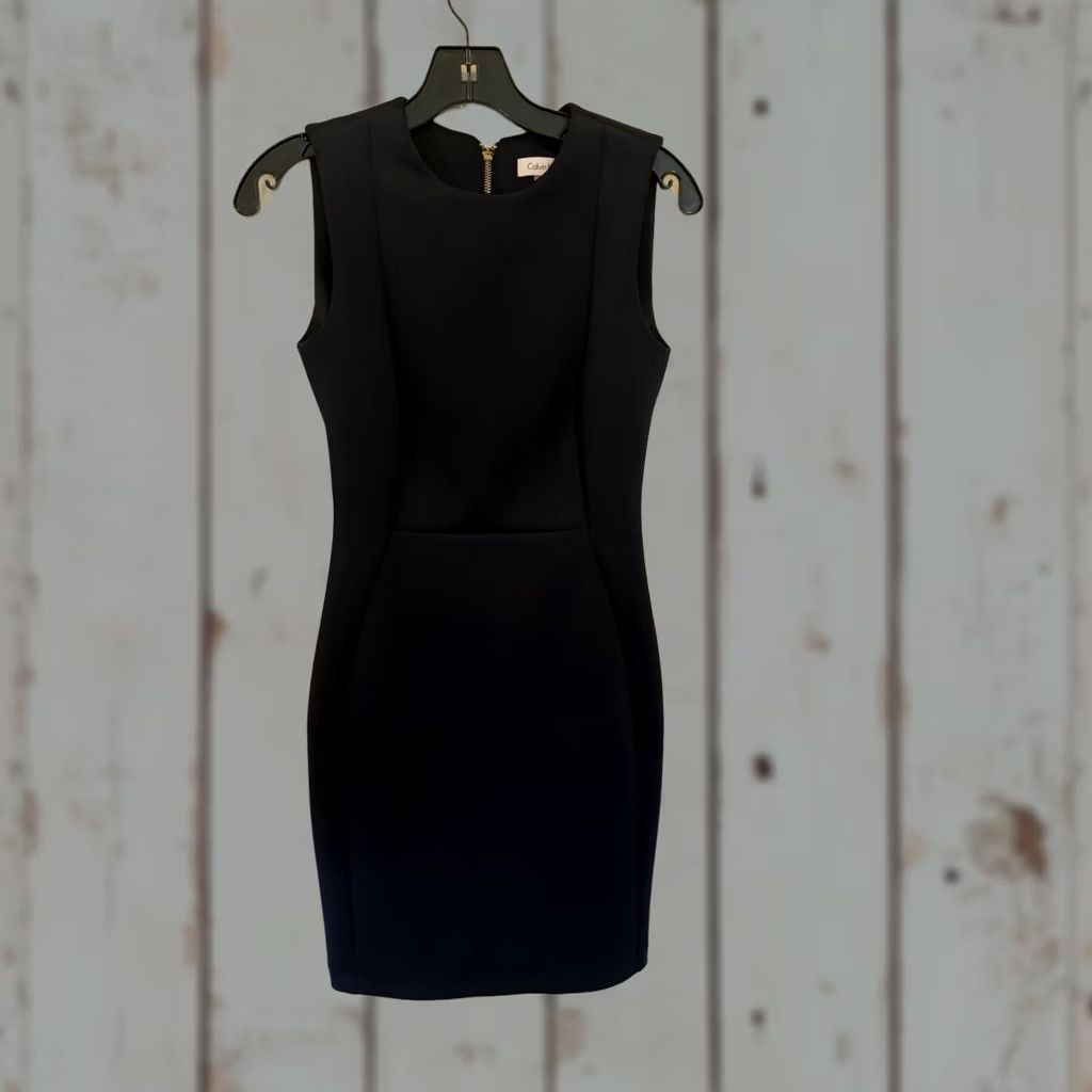 Calvin Klein Calvin Klein Dress Sleeveless Black Scuba Sheath Princess Seam Size 2 Women Knee Length Size XS / US 0-2 / IT 36-38 - 1 Thumbnail