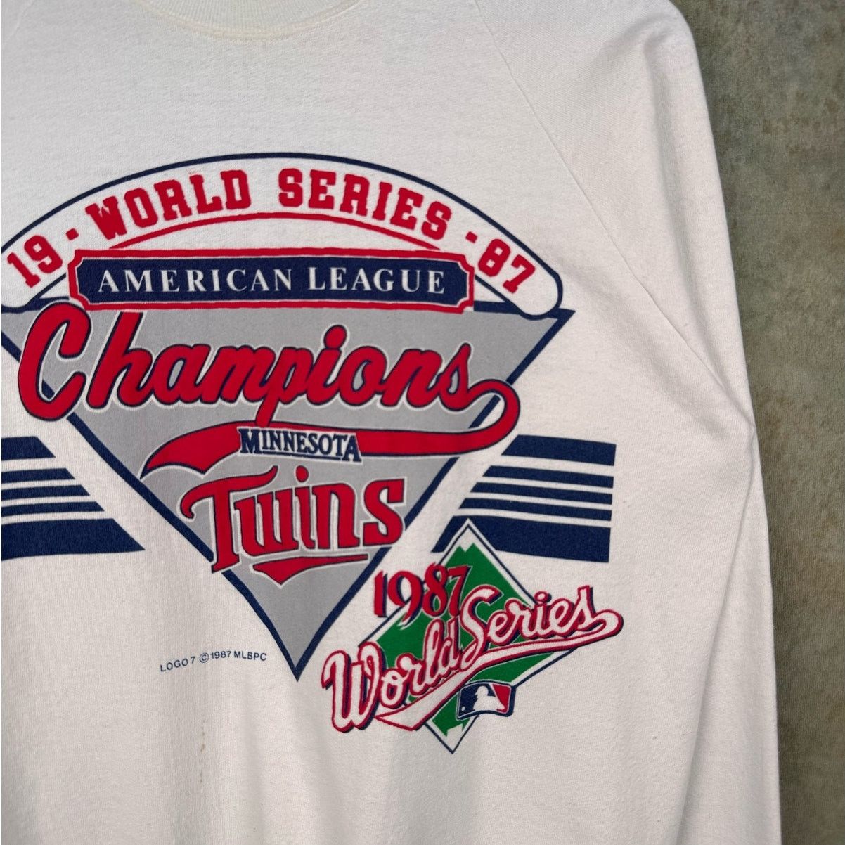Logo 7 × MLB × Vintage VTG 1987 Minnesota Twins World Series Sweatshirt M White Size US M / EU 48-50 / 2 - 5 Thumbnail