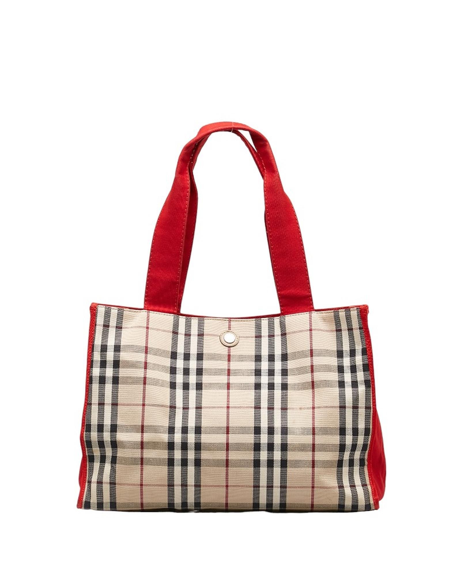 image of Burberry Check Handbag In Brown Medium Size, Women's