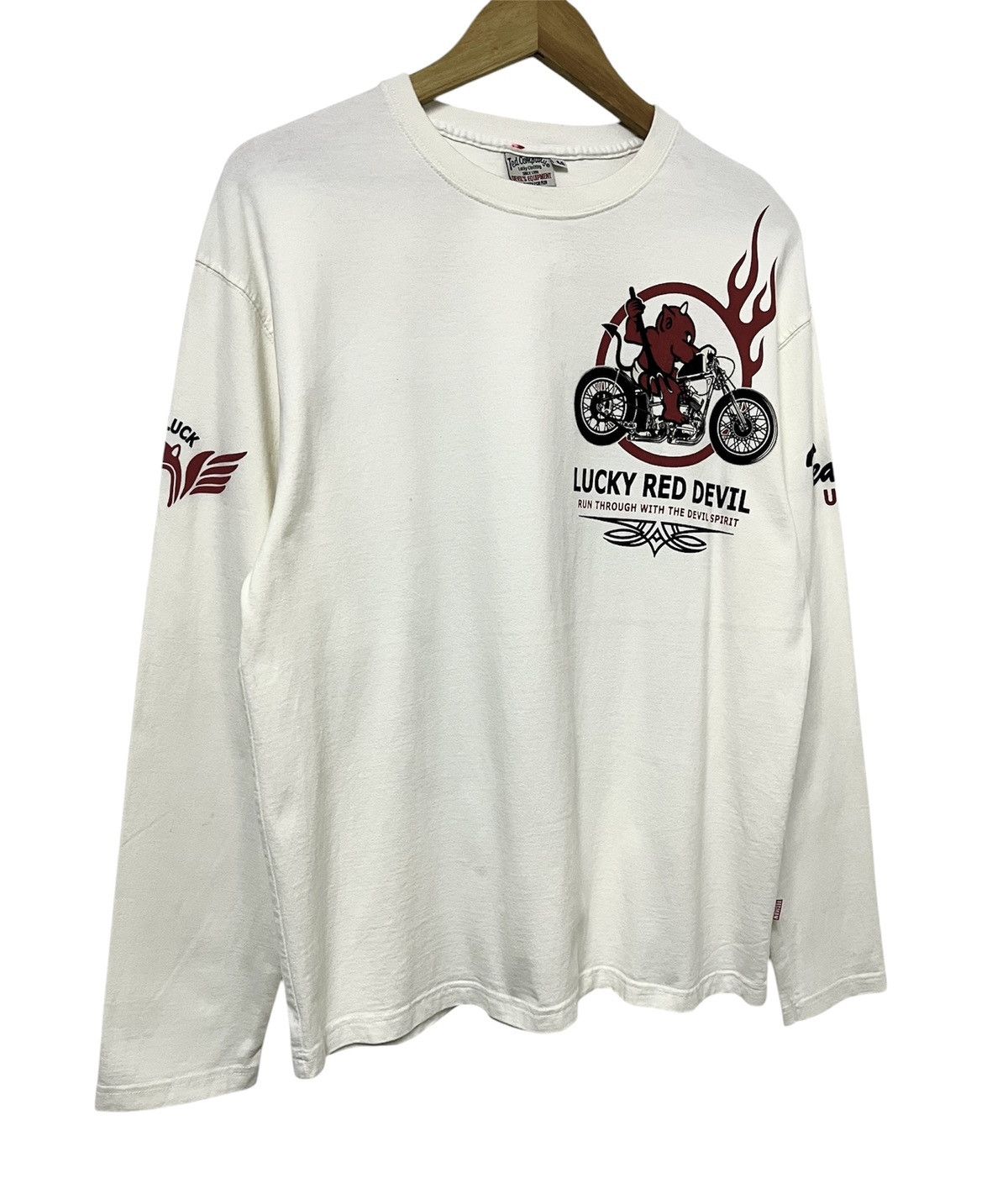 Japanese Brand TED COMPANY TED MAN LUCKY RED DEVIL RACING LONGSLEEVE TSHIRT Size US L / EU 52-54 / 3 - 3 Thumbnail