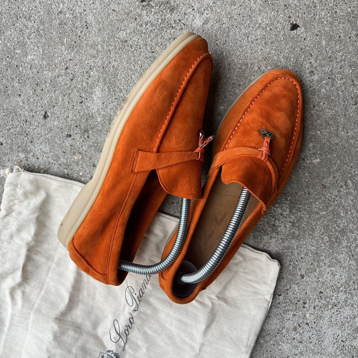 Loro Piana Loro Piana Summer Walk Orange Suede loafers Shoes Size US 10 / IT 40 - 2 Thumbnail