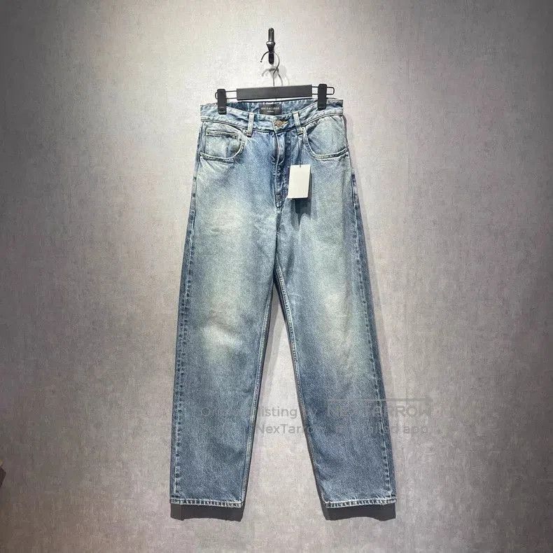 Balenciaga Blue Straight Denim Jeans .