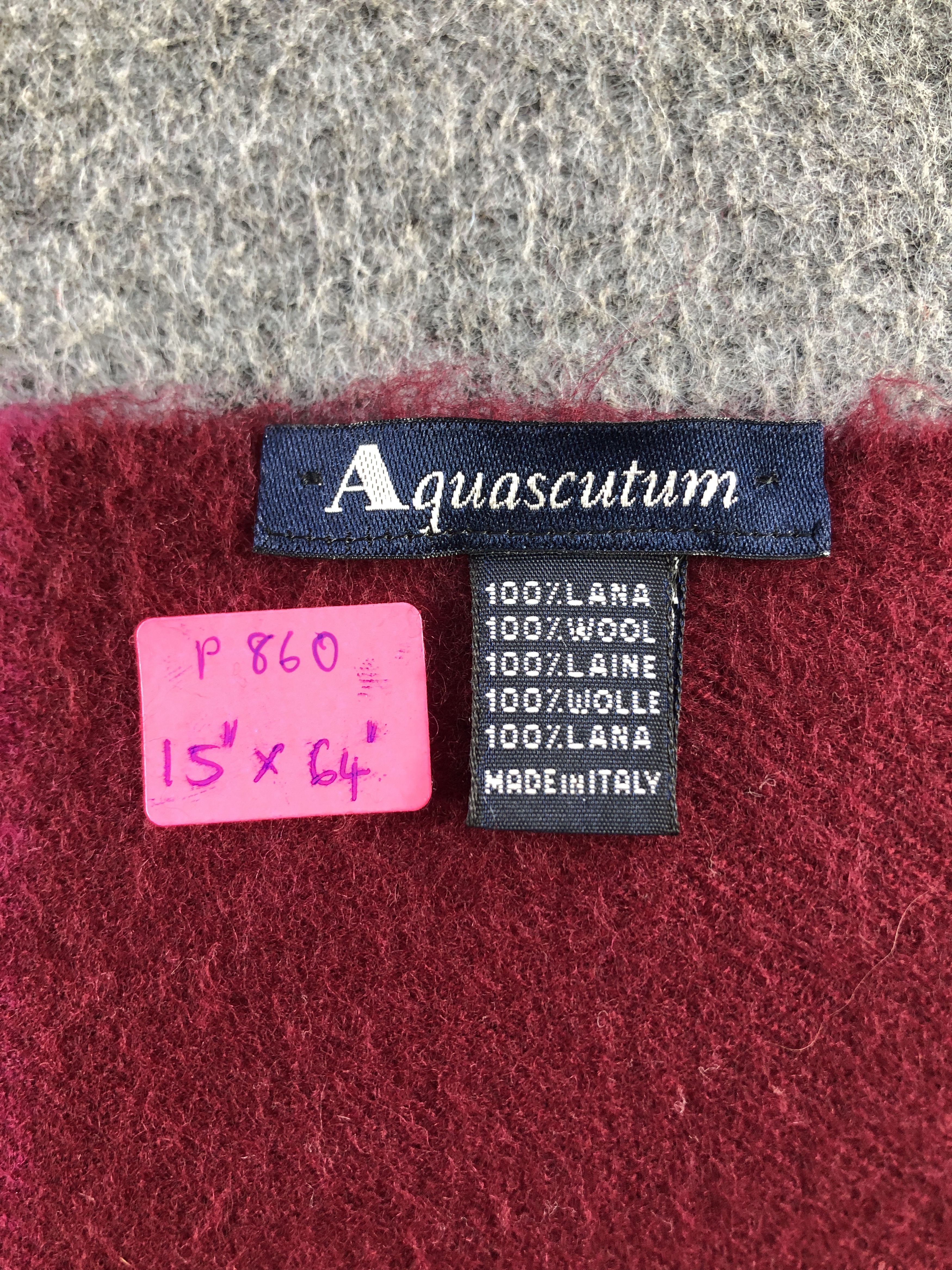 Aquascutum Aquasqutum Wool Scarf / Muffler / Neckwear P860 Size ONE SIZE - 4 Thumbnail