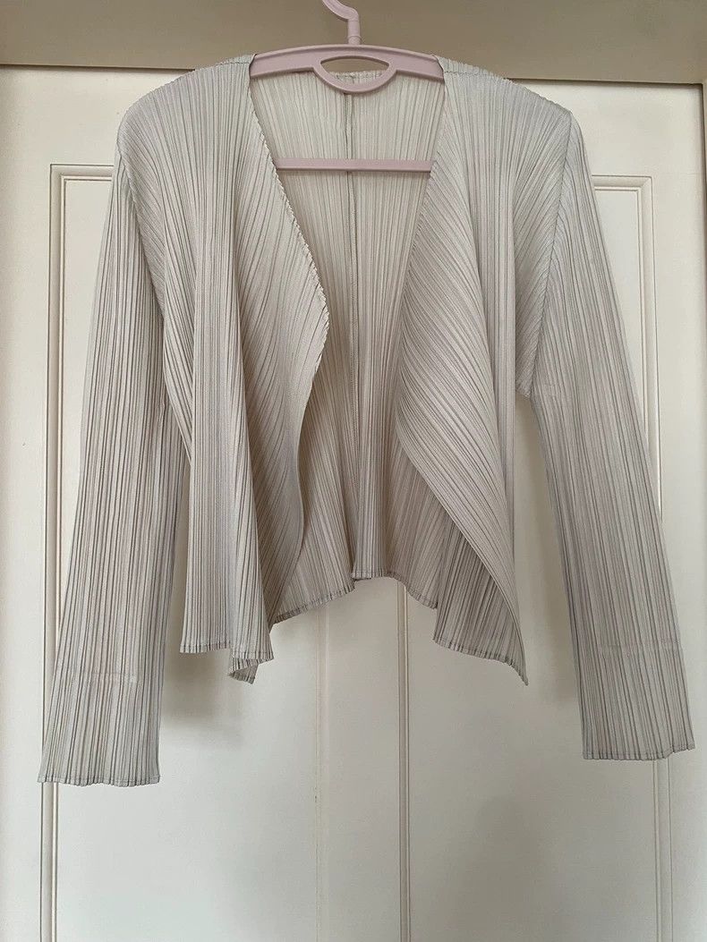 Issey Miyake issey miyake size:3 Beige cardigan 2505-Nextarrow Size XXS / US 00 / IT 34 - 2 Thumbnail