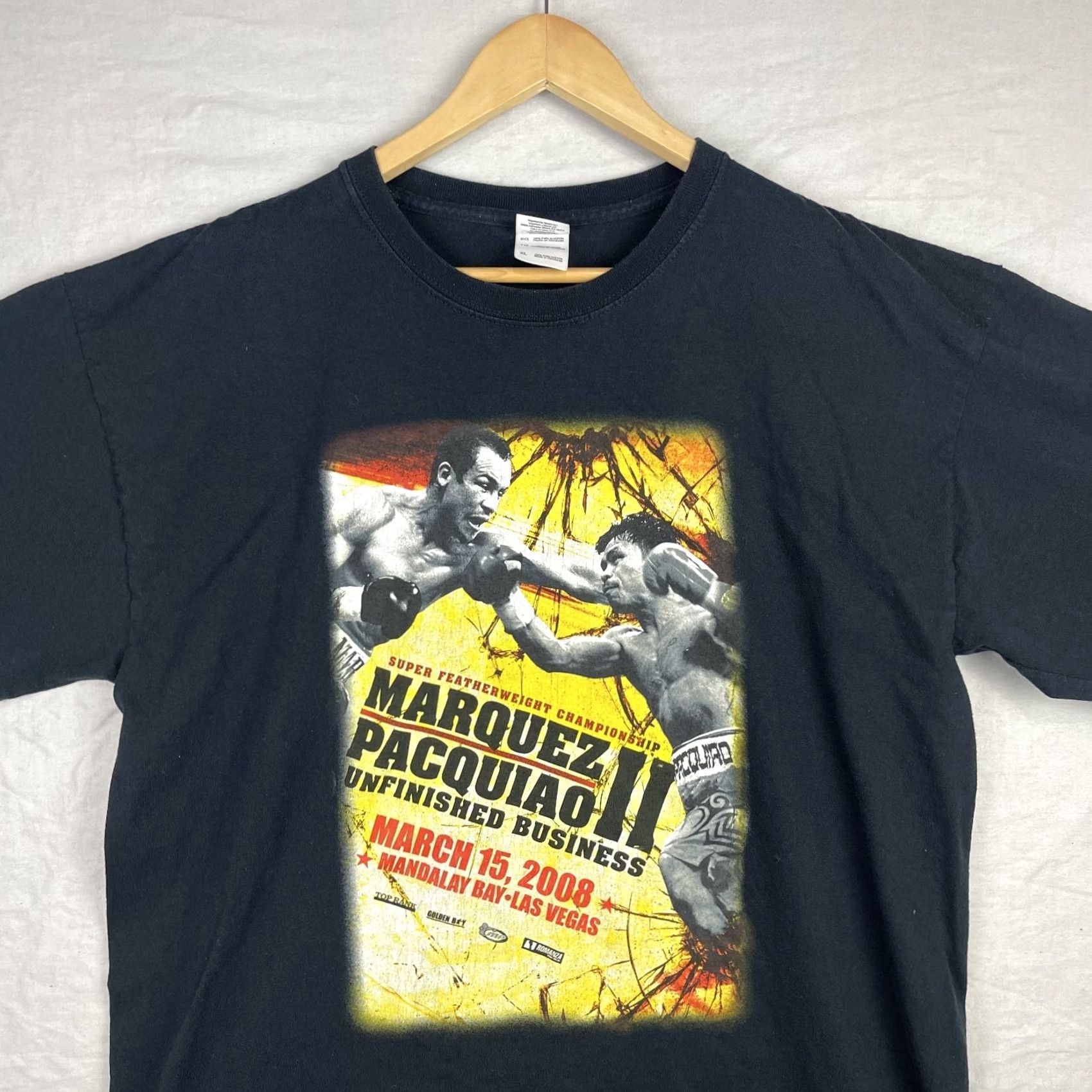 Gildan VINTAGE Gildan Ultra Cotton Marquez Pacquiao II Shirt Mens XL Black Graphic Print 2008 Mandalay Bay Las Vegas Sports Tee"} Size US XL / EU 56 / 4 - 3 Thumbnail