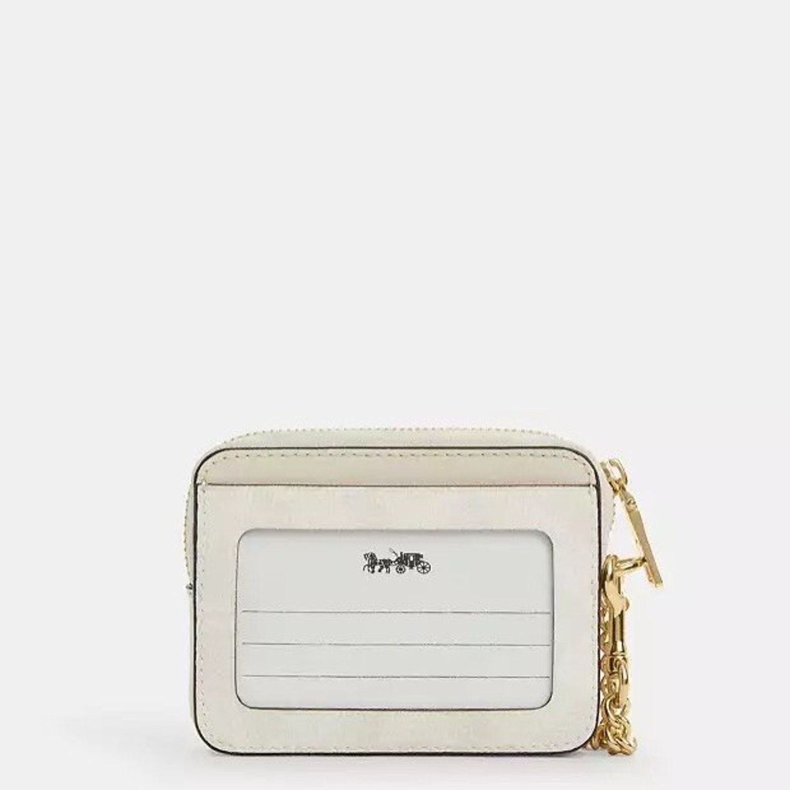 Coach NWT Coach CW883 Zip Card Case Gold/White/Chalk Size ONE SIZE - 6 Thumbnail