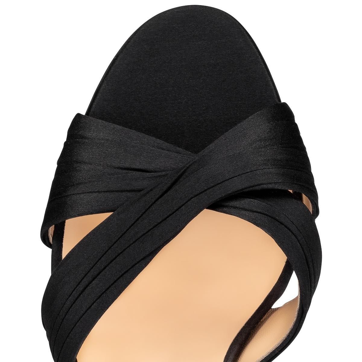 Christian Louboutin o1s1wg110125 Nicol Is Back Crepe Satin Sandals in Black Size US 6 / IT 36 - 3 Thumbnail