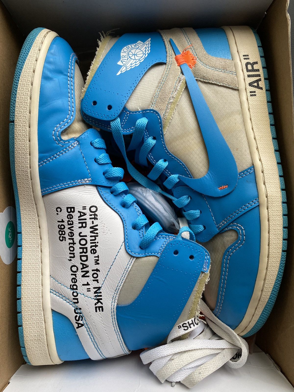 Nike × Off-White Off-White x Air Jordan 1 High UNC size 11 used Size US 11 / EU 44 - 3 Thumbnail