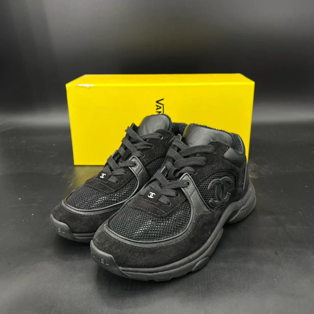 Chanel Chanel CC Black Warrior Sneaker 36.5 Worn Once Size US 6 / IT 36 - 1 Thumbnail