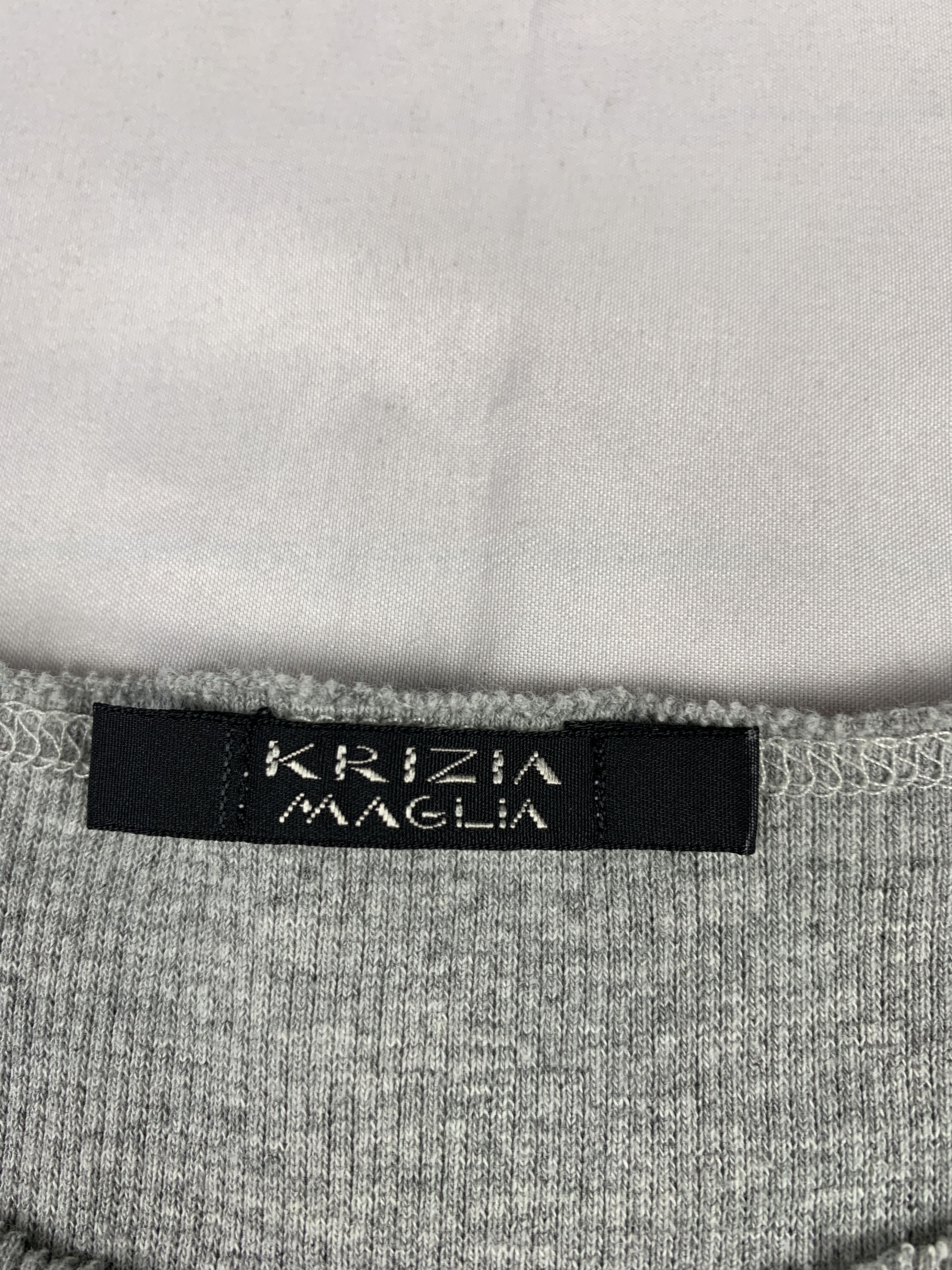Krizia Krizia Maglia Gray Leopard Graphic Fitted Tee (S) Size S / US 4 / IT 40 - 8 Thumbnail