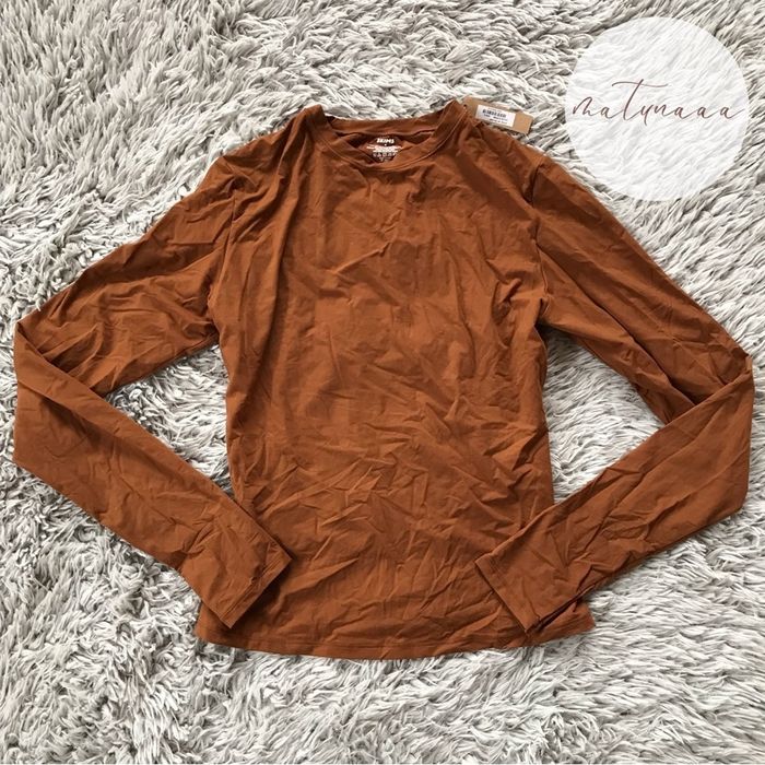 SKIMS Skims Fits Everybody Long Sleeve T-Shirt in Copper M