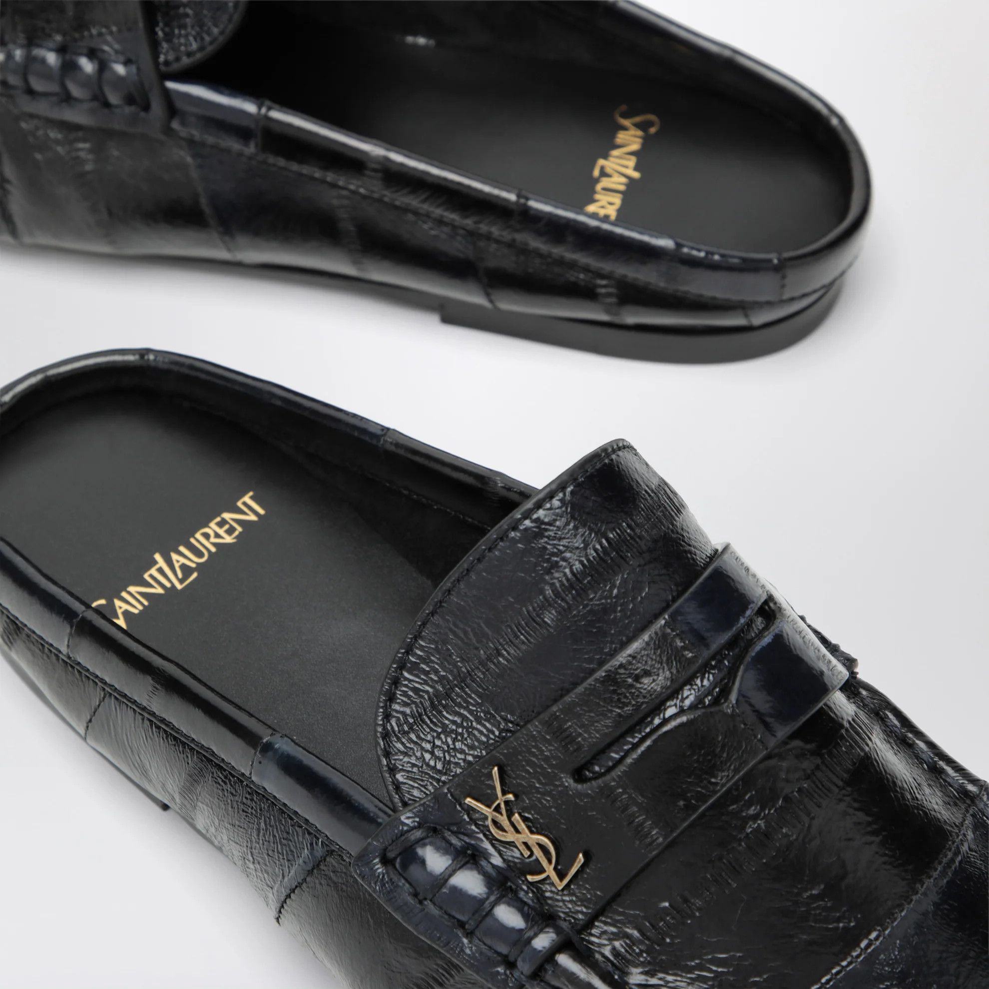 Saint Laurent Paris o1d2blof0526 Leather Loafers Mules in Black Size US 9.5 / IT 39.5 - 5 Thumbnail