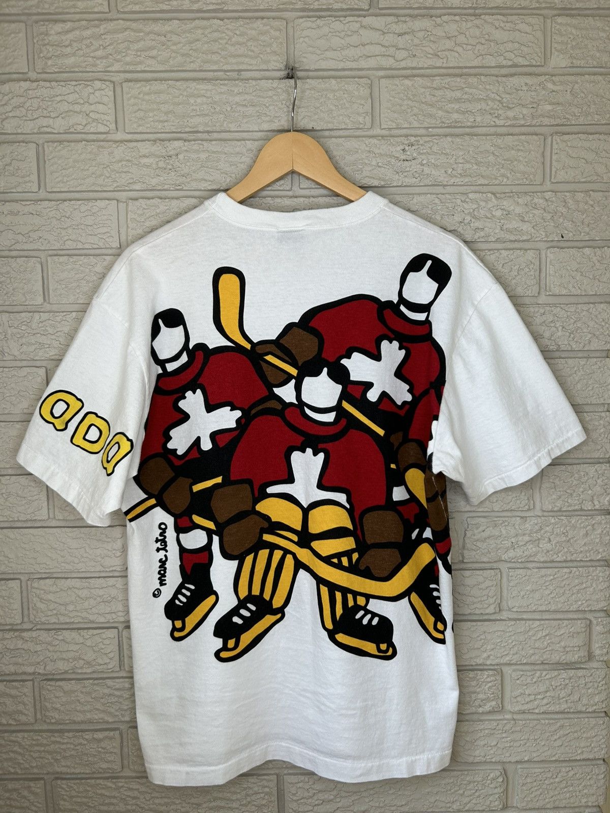 Vintage Vintage 90s Marc Tetro Hockey Canada Art AOP T Shirt Size US L / EU 52-54 / 3 - 6 Thumbnail