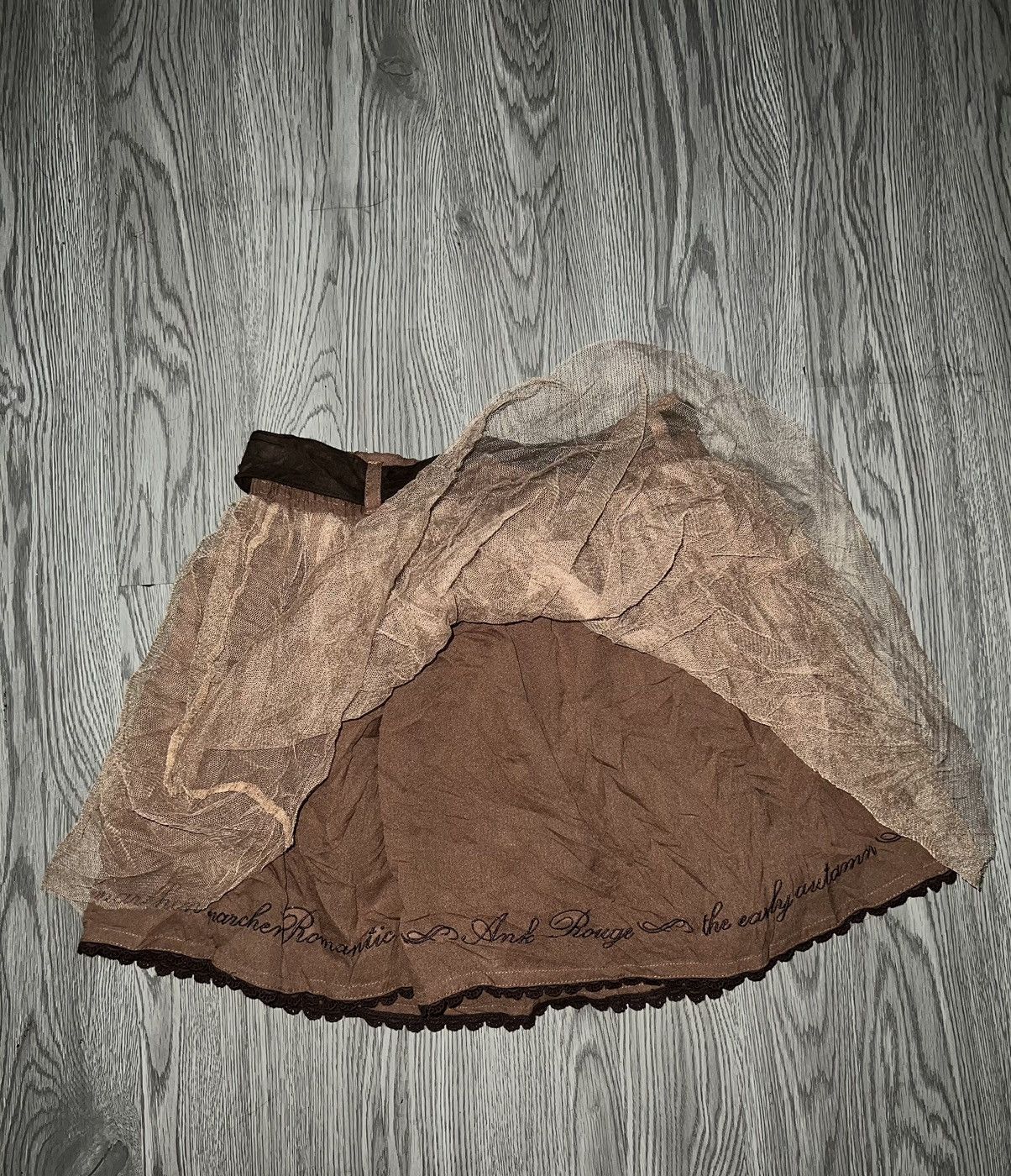 Japanese Brand Ank Rouge lace n mesh brown mini skirt 🍂🍁 Size 25" / US 0 / IT 36 - 8 Thumbnail