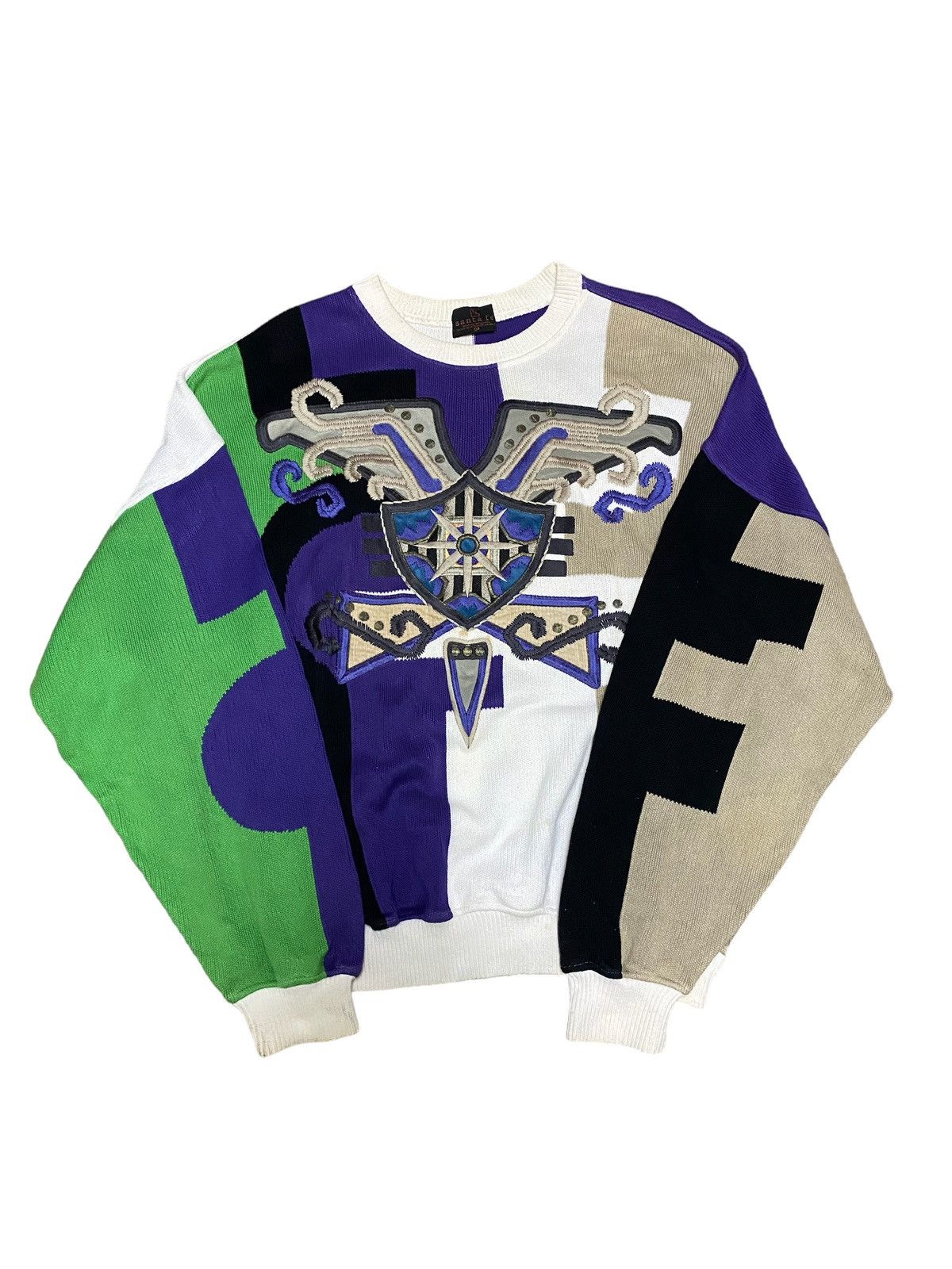 Japanese Brand × Vintage Vintage SantaFe Multicolour Knitwear Sweatshirt Size US XL / EU 56 / 4 - 2 Thumbnail