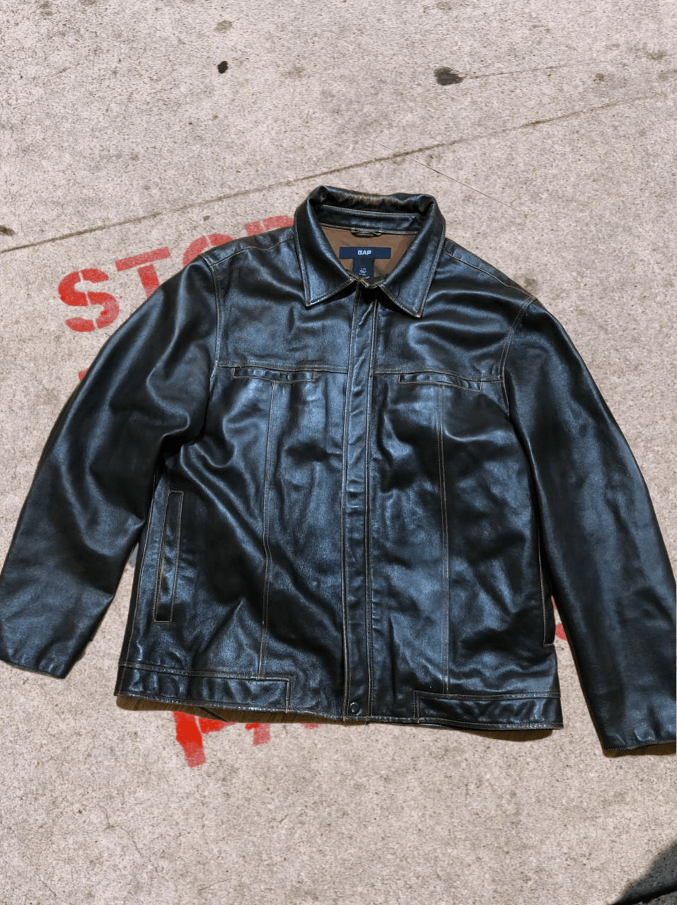 Gap Vintage Gap Black Leather Jacket | Grailed