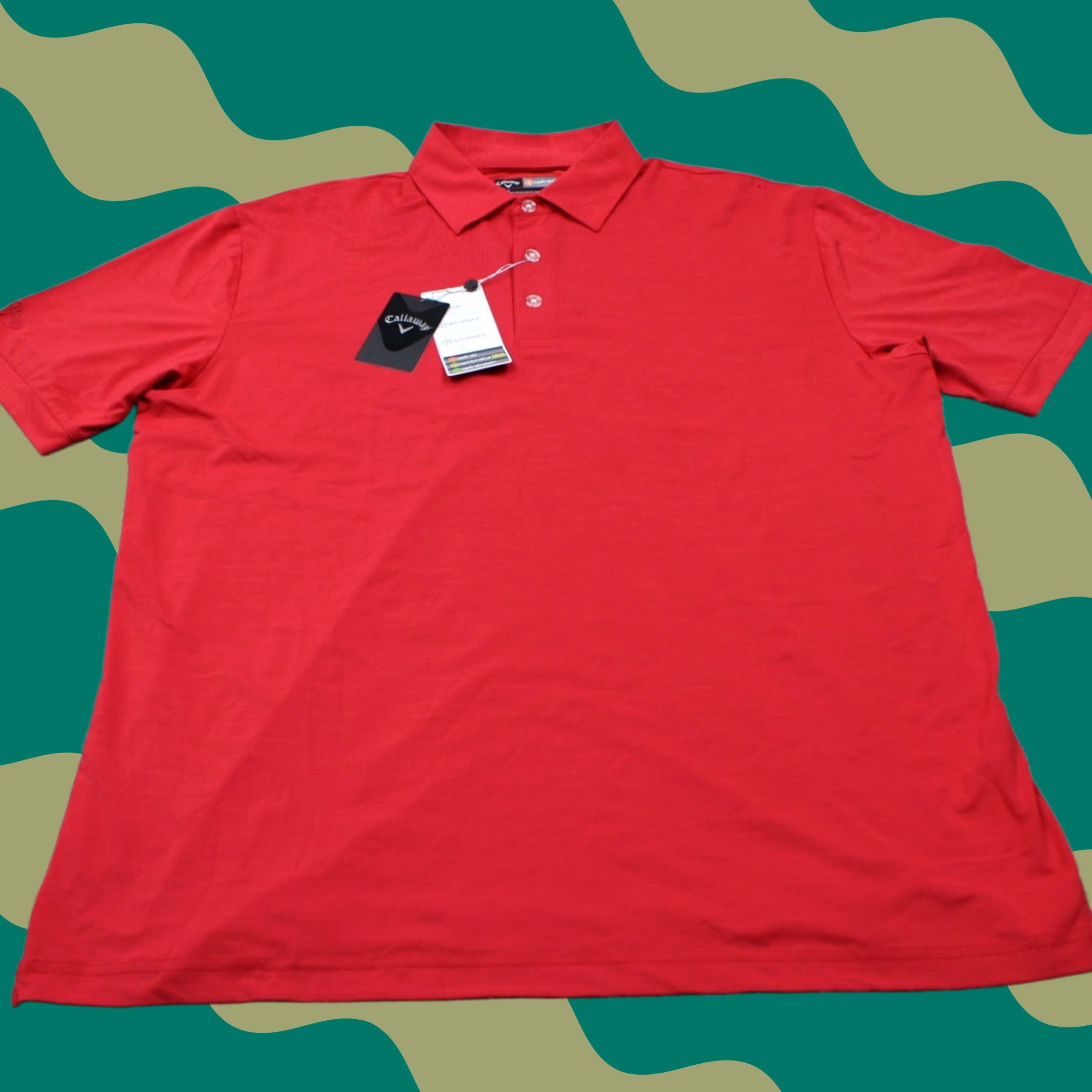 Callaway Callaway Polo Shirt Mens Large Red NWT Opti-Dri Cotton Polyester Stretch S/S Golf Shirt Size US L / EU 52-54 / 3 - 1 Thumbnail
