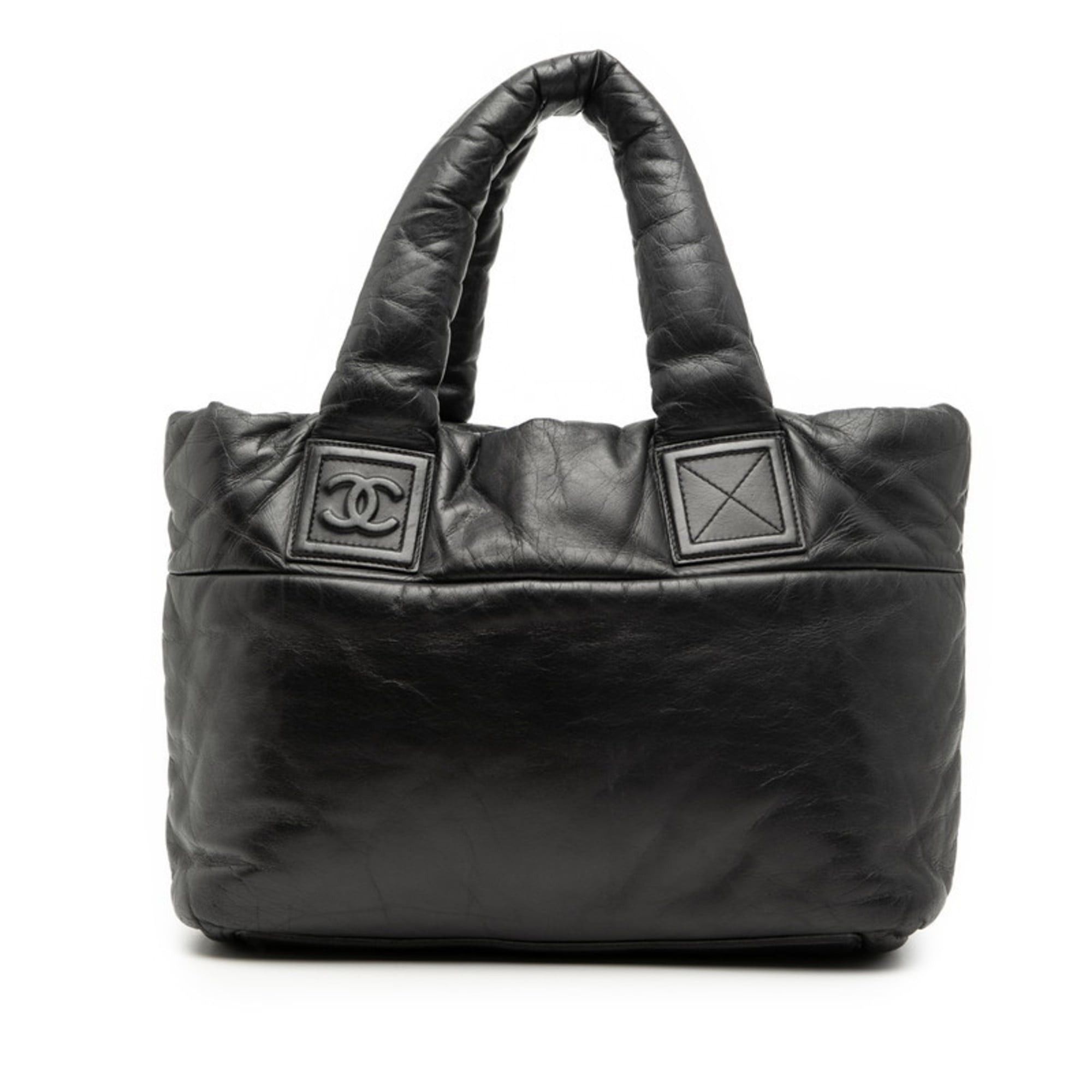 Chanel CHANEL Coco Cocoon PM Tote Bag, Black Leather, Women's Size ONE SIZE - 1 Thumbnail