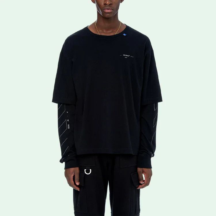 Off-White Black Unfinished Reflective Arrows Long Sleeve T-Shirt Size XL / US 12-14 / IT 48-50 - 5 Thumbnail