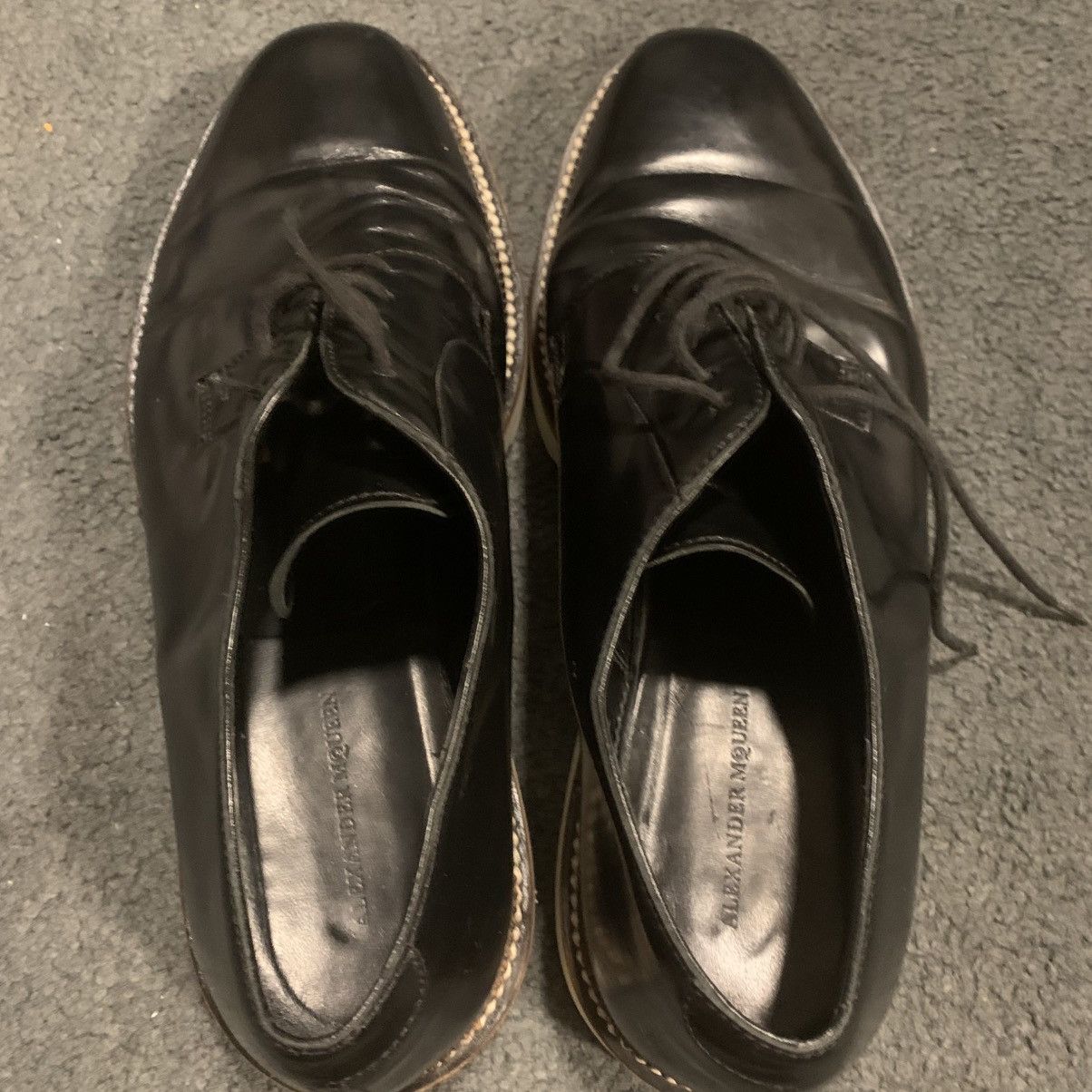 Alexander McQueen ALEXANDER MCQUEEN BLACK DERBY SHOES Size US 12 / EU 45 - 9 Thumbnail