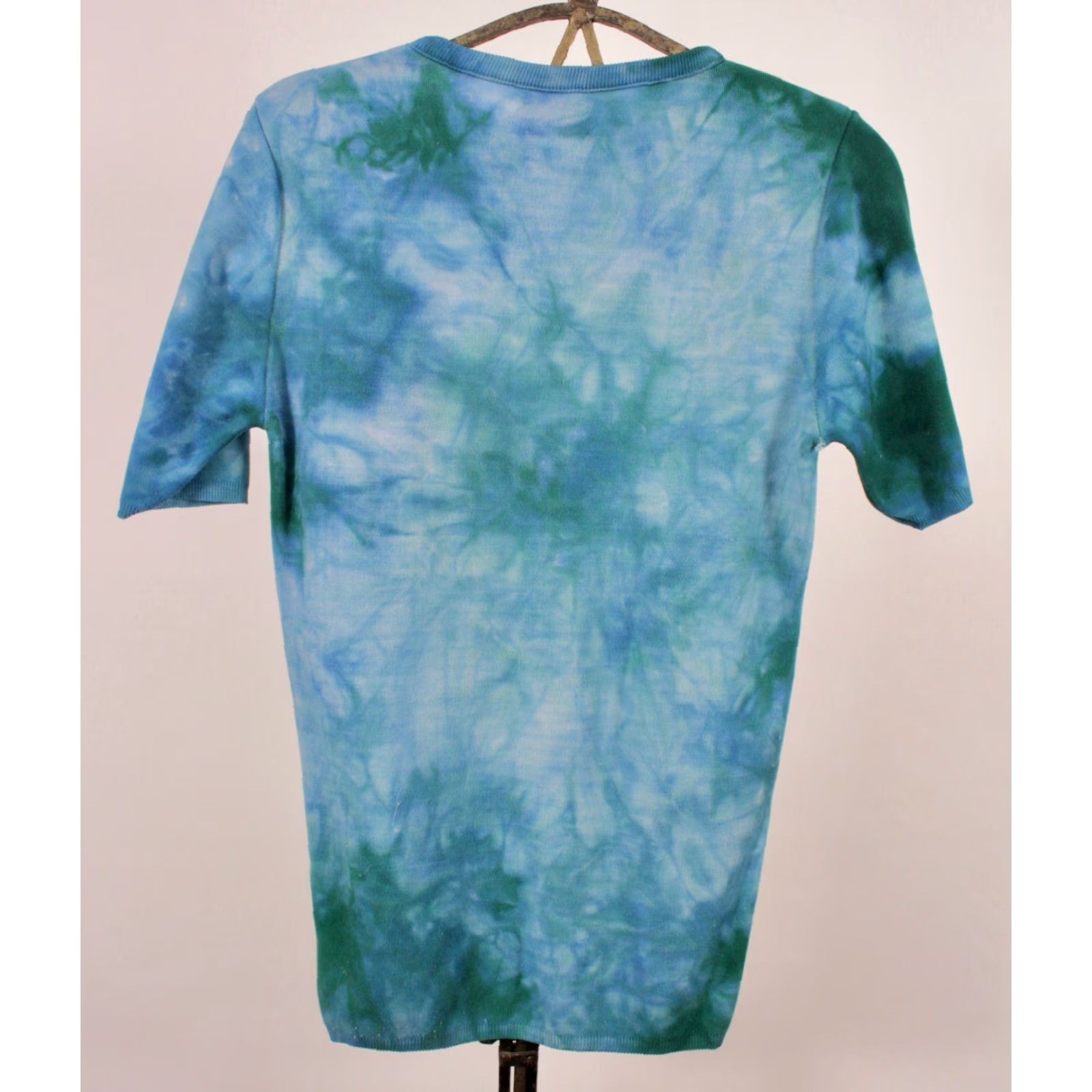 Vintage VINTAGE 60s Nylon Shirt Short Sleeve Hippy Blue Green Tie Dye Sz XS 1960s Men's (Regular) Shirt Size US S / EU 44-46 / 1 - 4 Thumbnail