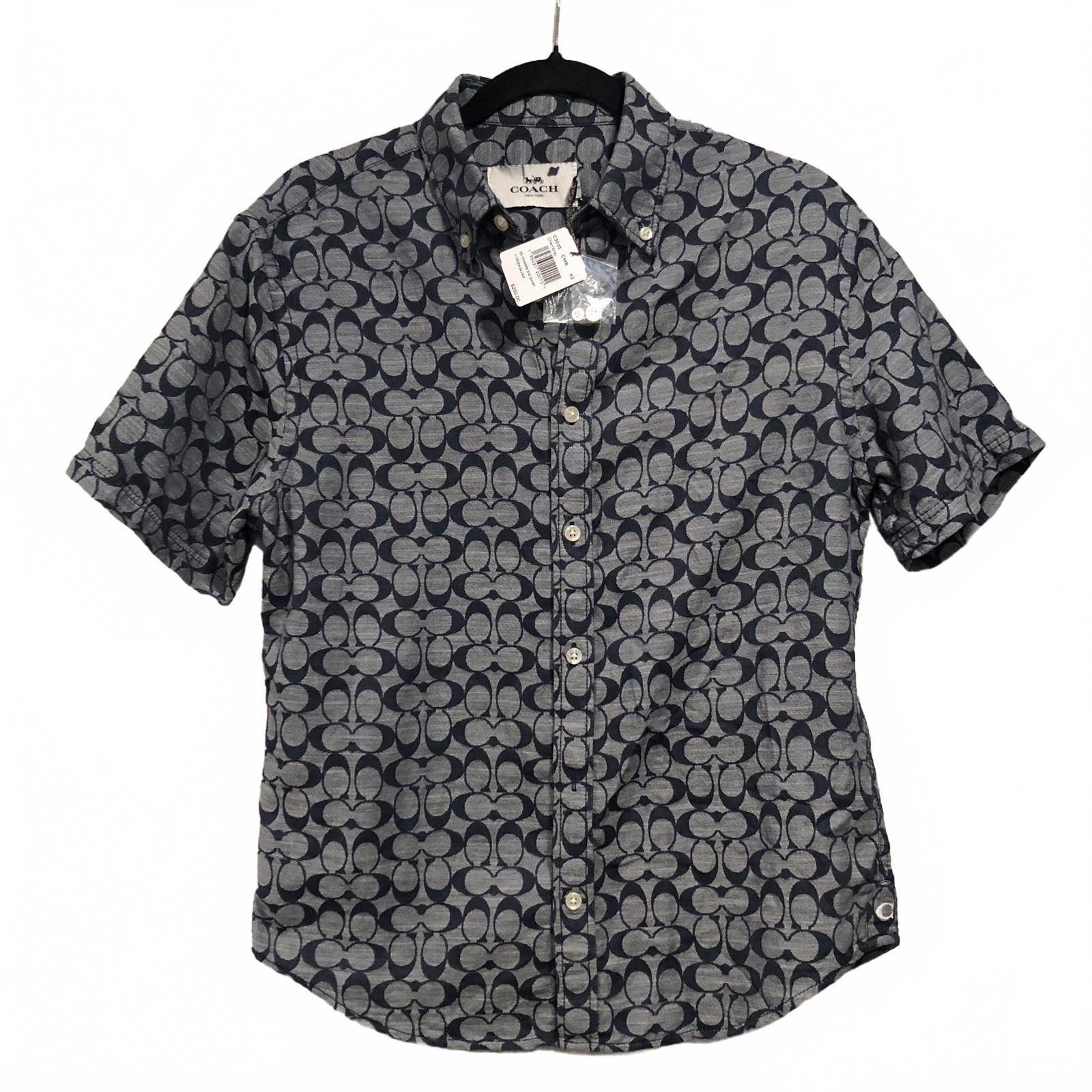 Coach Coach Mens Signature Logo Chambray C3035 Shirt Blue XS NWT Size US XS / EU 42 / 0 - 9 Thumbnail