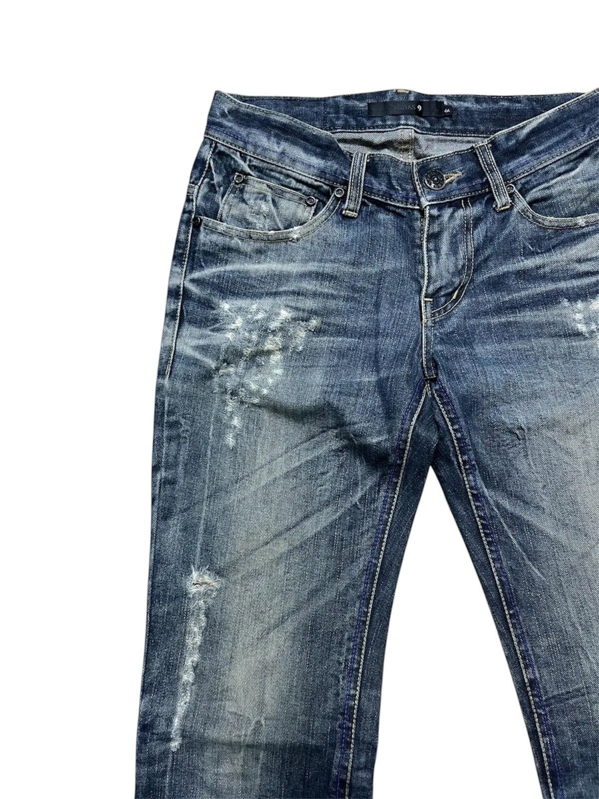 If Six Was Nine MIDAS Distressed Flare Jeans Size US 28 / EU 44 - 4 Thumbnail
