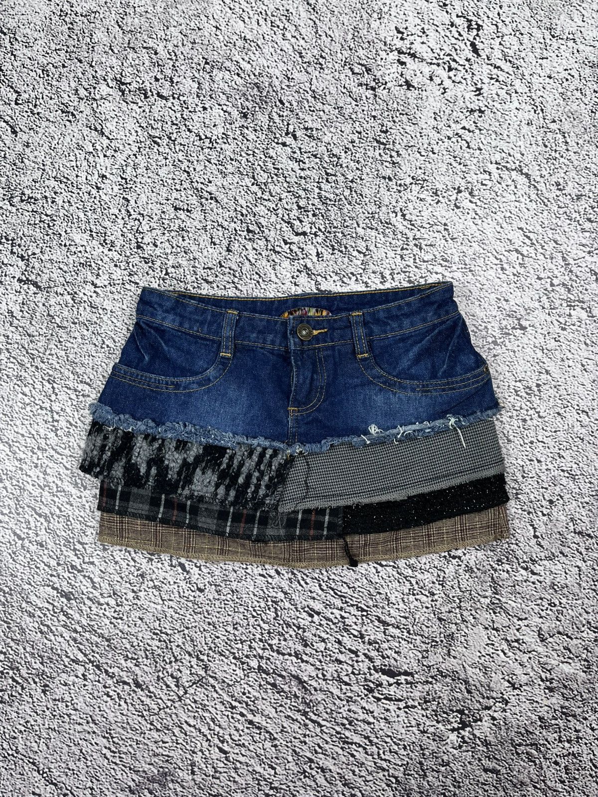 Vintage Japanese Y2K Reworked Patchwork Mini Skirt NWT