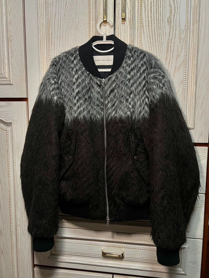 Dries Van Noten Color Block Wool Bomber Jacket