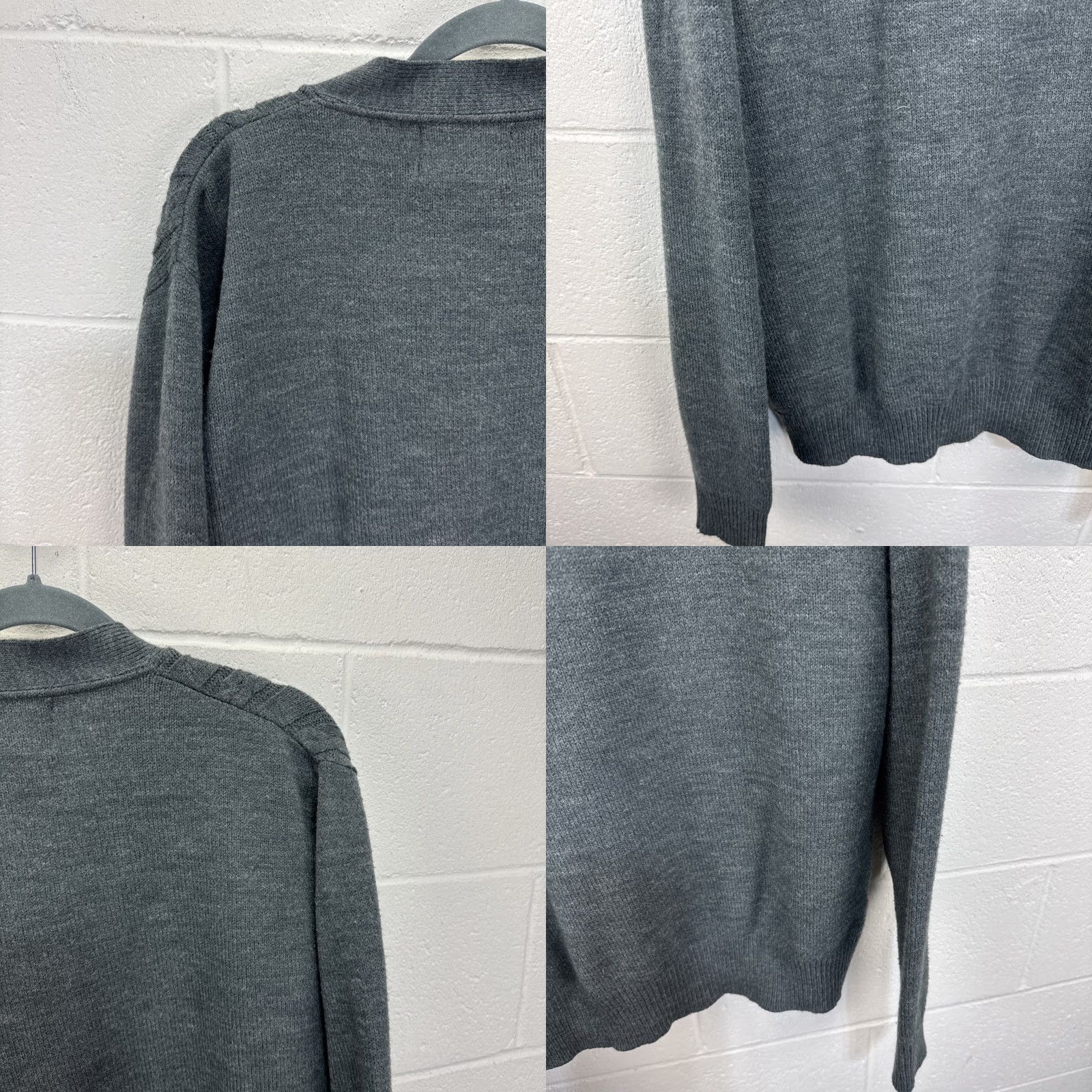 Vintage VINTAGE Royal North Mills Outfitters Sweater Cardigan XL Men Wool Gray Cable-Knit V-Neck Button Slim Fall Winter Size US XL / EU 56 / 4 - 9 Thumbnail