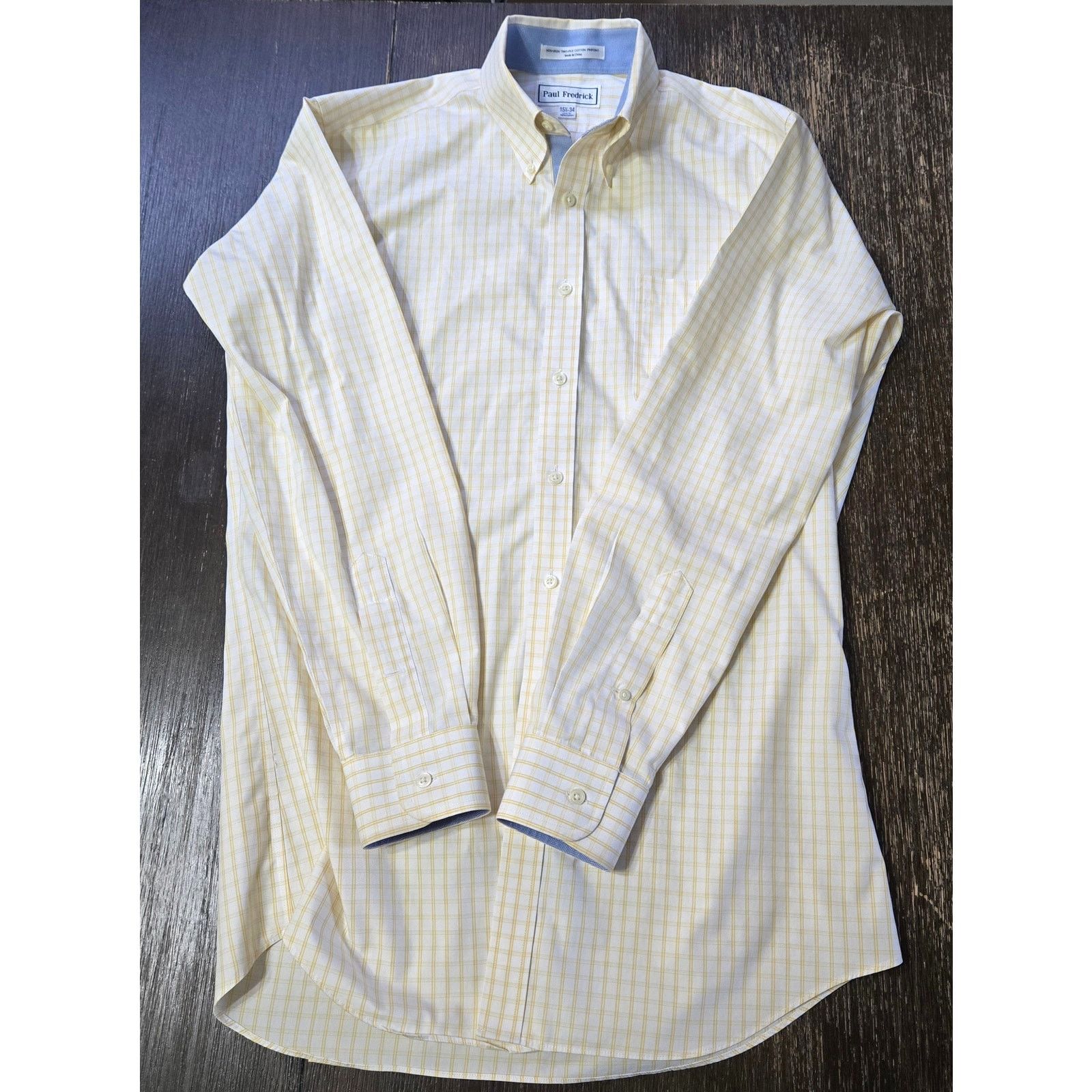 Paul Fredrick Paul Fredrick 15.5-34 White Yellow Stripe Cuff Button Up Size US M / EU 48-50 / 2 - 3 Thumbnail