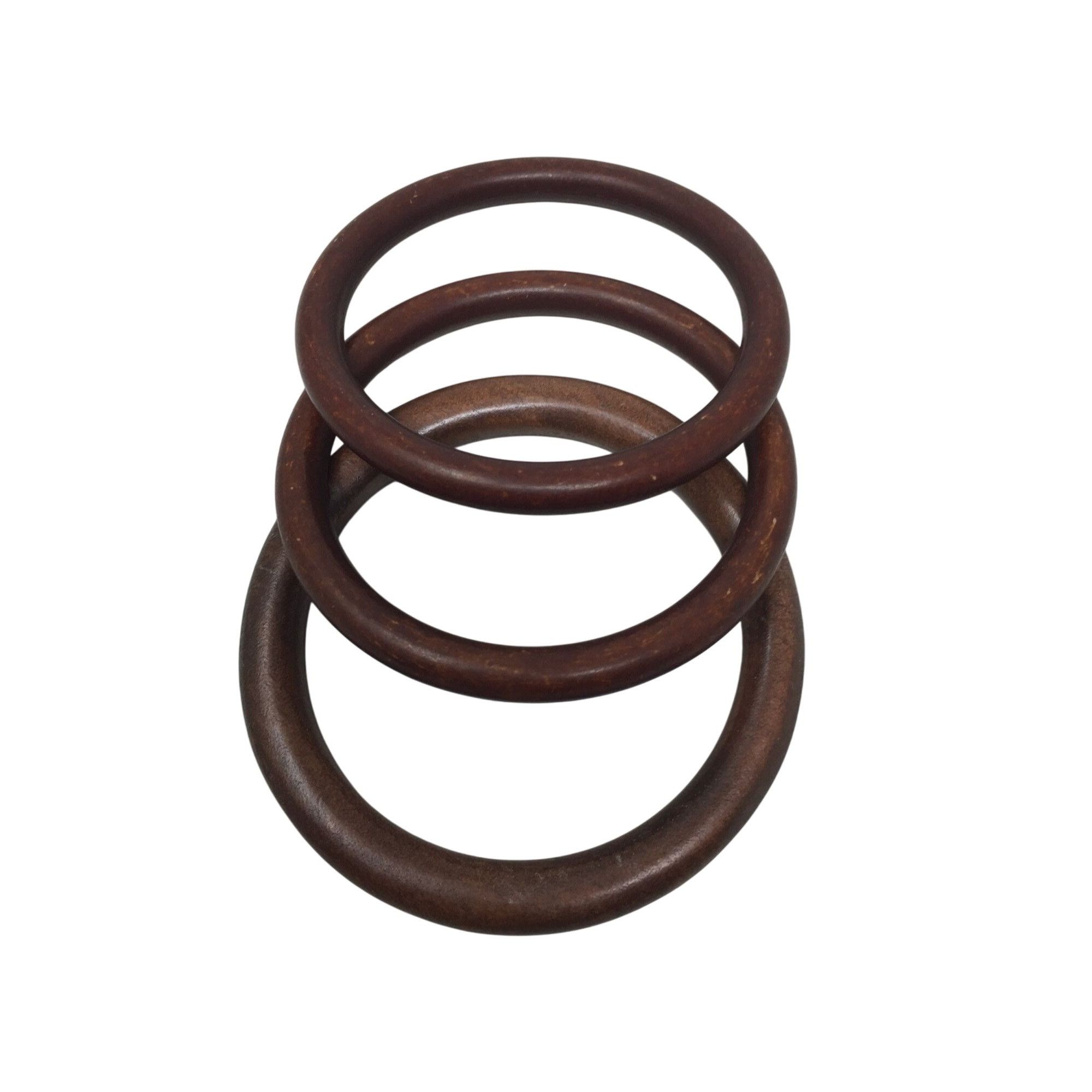 Other Set of 3 Women's Brown Wooden Bangle Bracelets (One Size) Size ONE SIZE - 1 Thumbnail