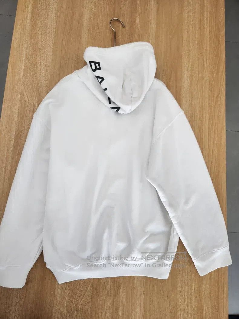 Balenciaga Balenciaga Logo Print White Loose Hoodie Size US XS / EU 42 / 0 - 2 Thumbnail