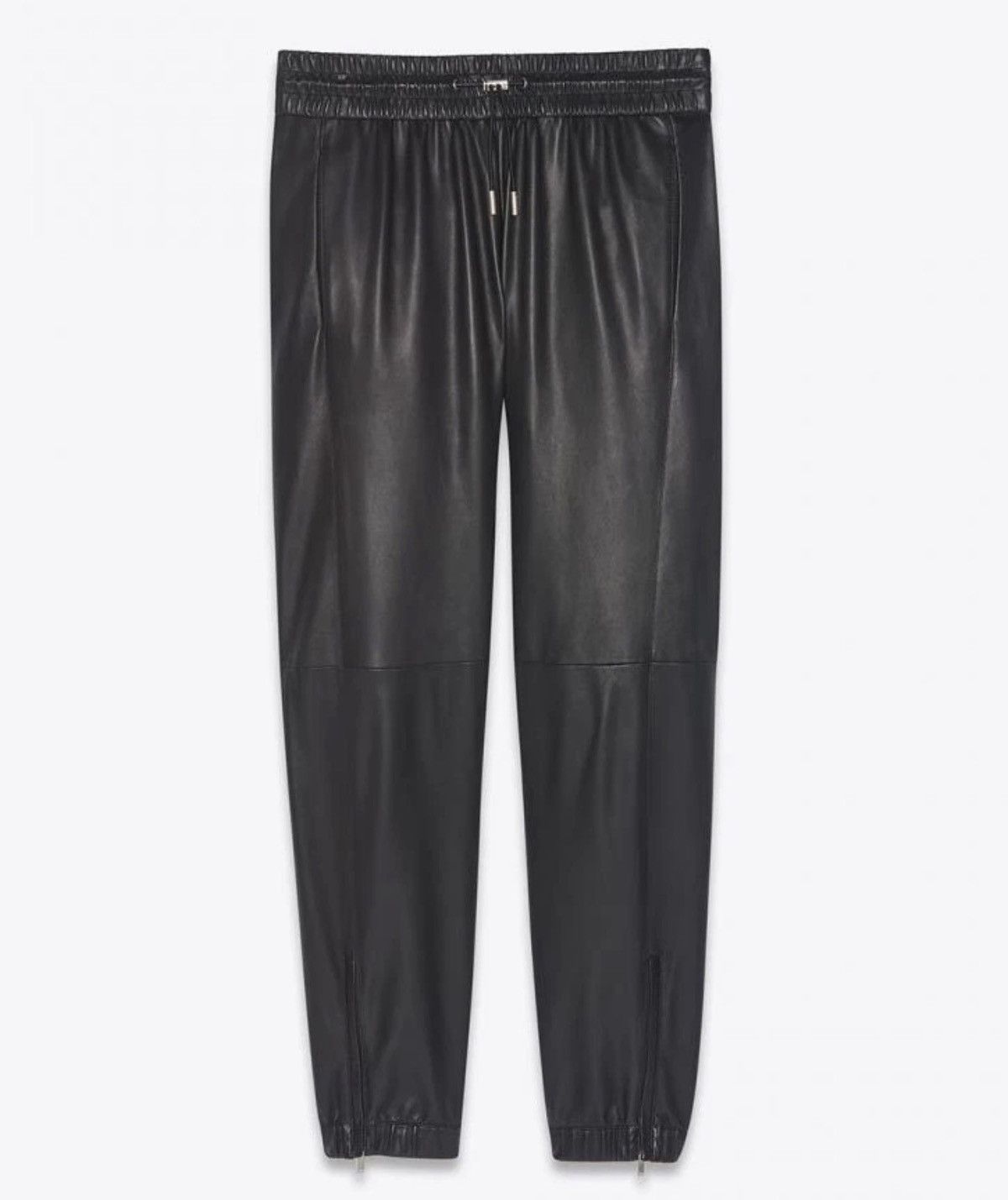 Saint Laurent Paris Saint Laurent Paris Black Leather Jogger Trousers Size 25" / US 0 / IT 36 - 12 Thumbnail
