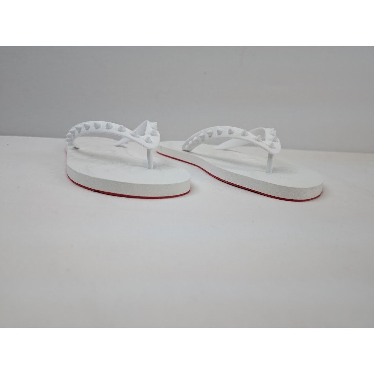 Christian Louboutin o1rshd1 Loubi Flip Flat Slippers in White Size US 10 / EU 43 - 4 Thumbnail