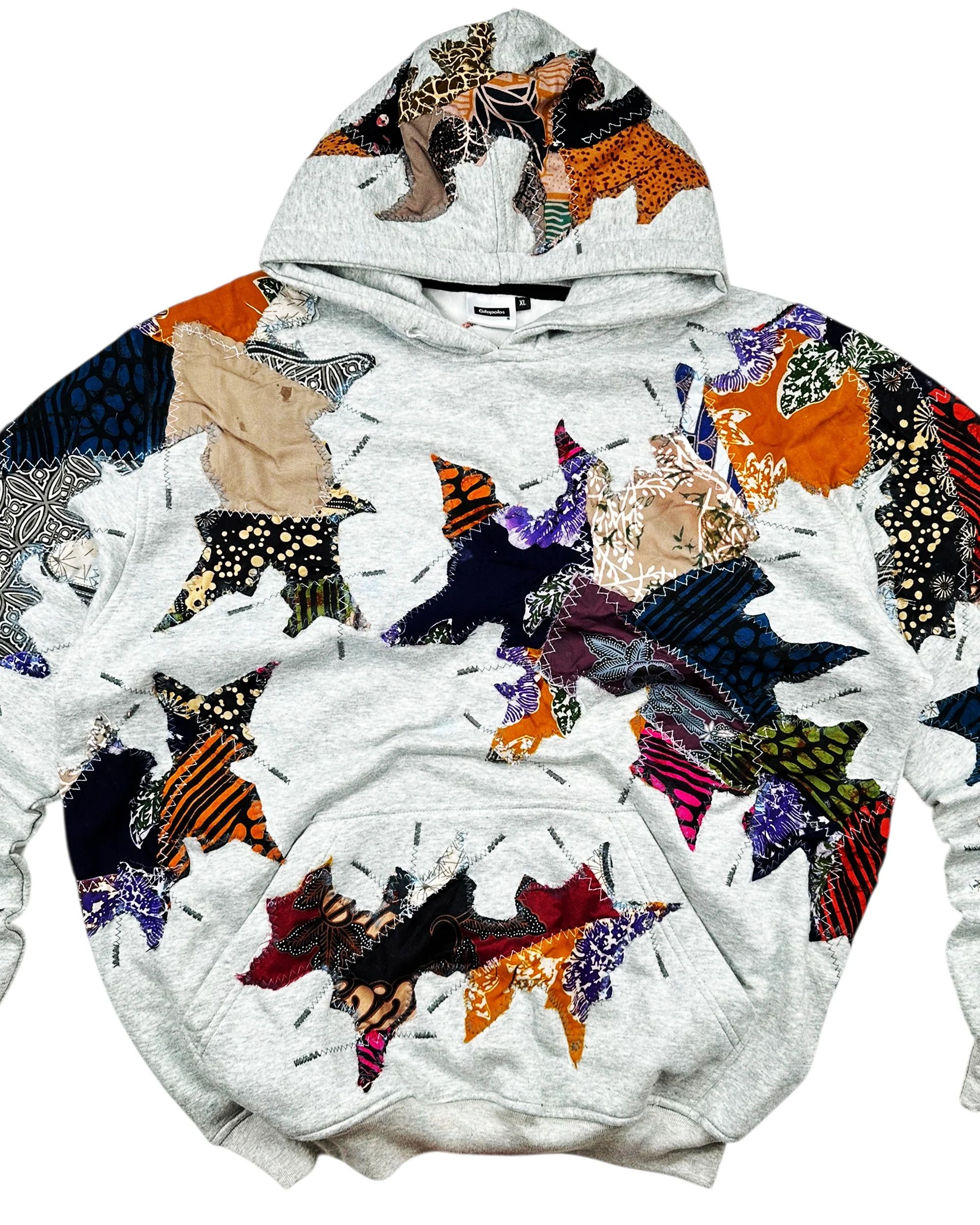 Japanese Brand Re-worked 1 of 1 Batik Starburst Patch Riot Hoodie Size L Size US L / EU 52-54 / 3 - 4 Thumbnail