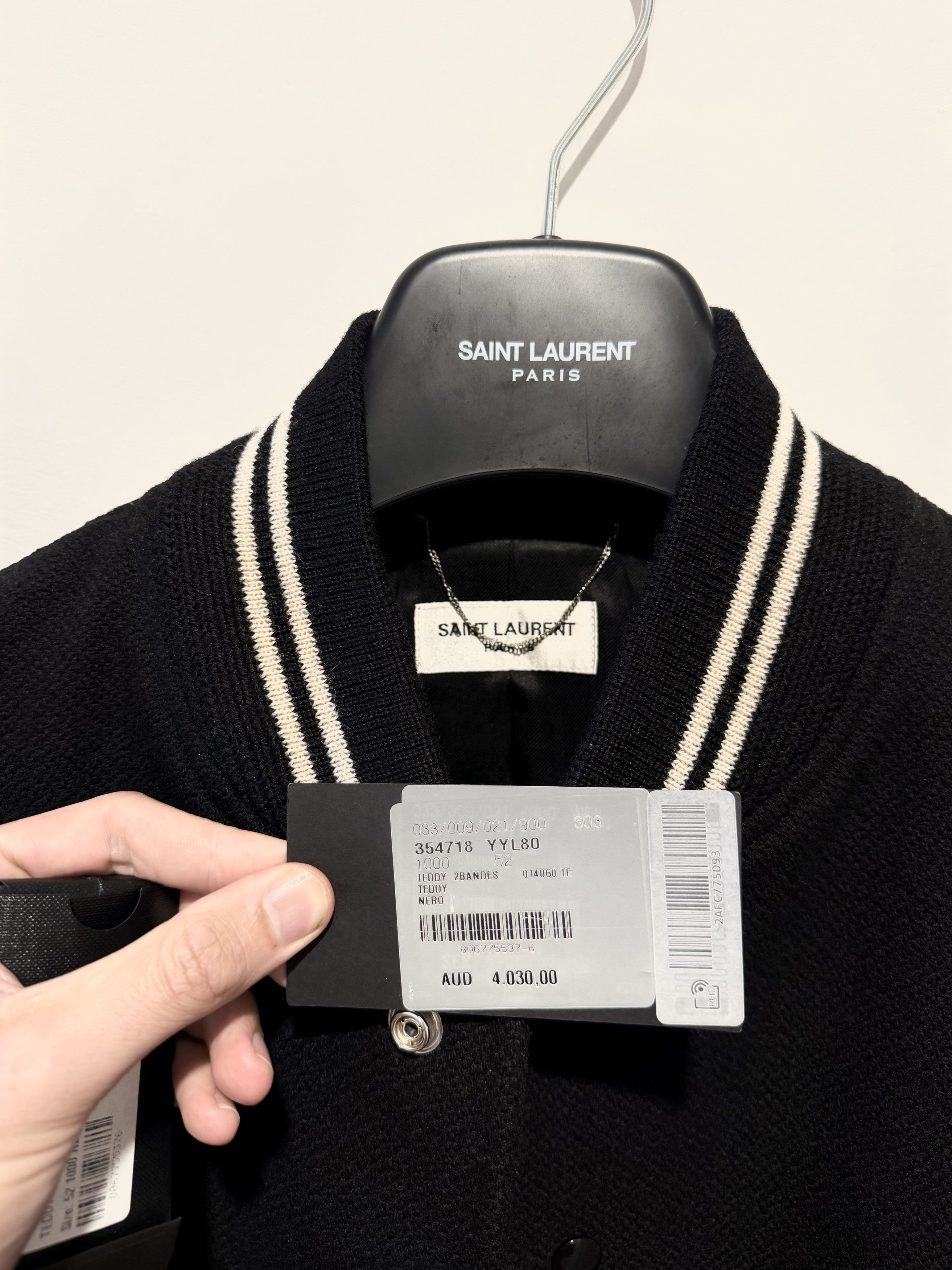 Saint Laurent Paris Saint Laurent Teddy Jacket – BRAND NEW - Black / Ivory 52 Size US L / EU 52-54 / 3 - 5 Thumbnail