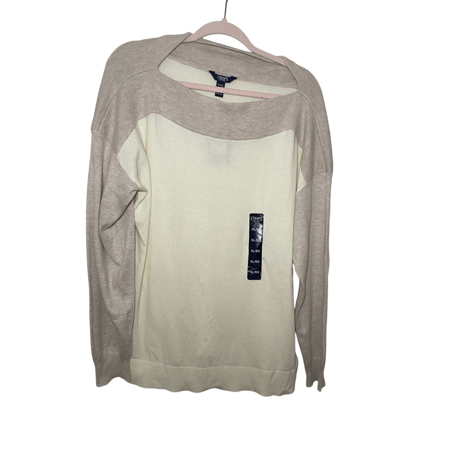 Chaps NWT Chaps Ivory Sweater Old Money Quiet Luxury Neutral XL Size XL / US 12-14 / IT 48-50 - 1 Thumbnail