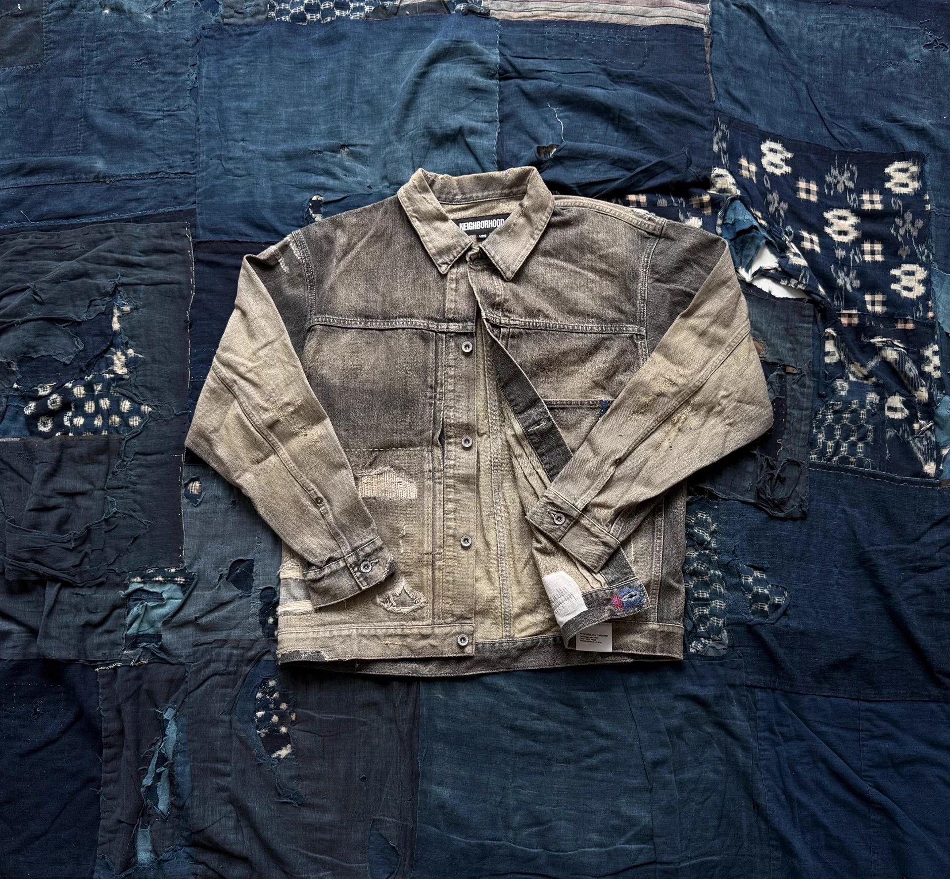 Neighborhood NBHD 24SS Type1 WashedDistressed Blk L Denim Jkt Size US L / EU 52-54 / 3 - 2 Thumbnail
