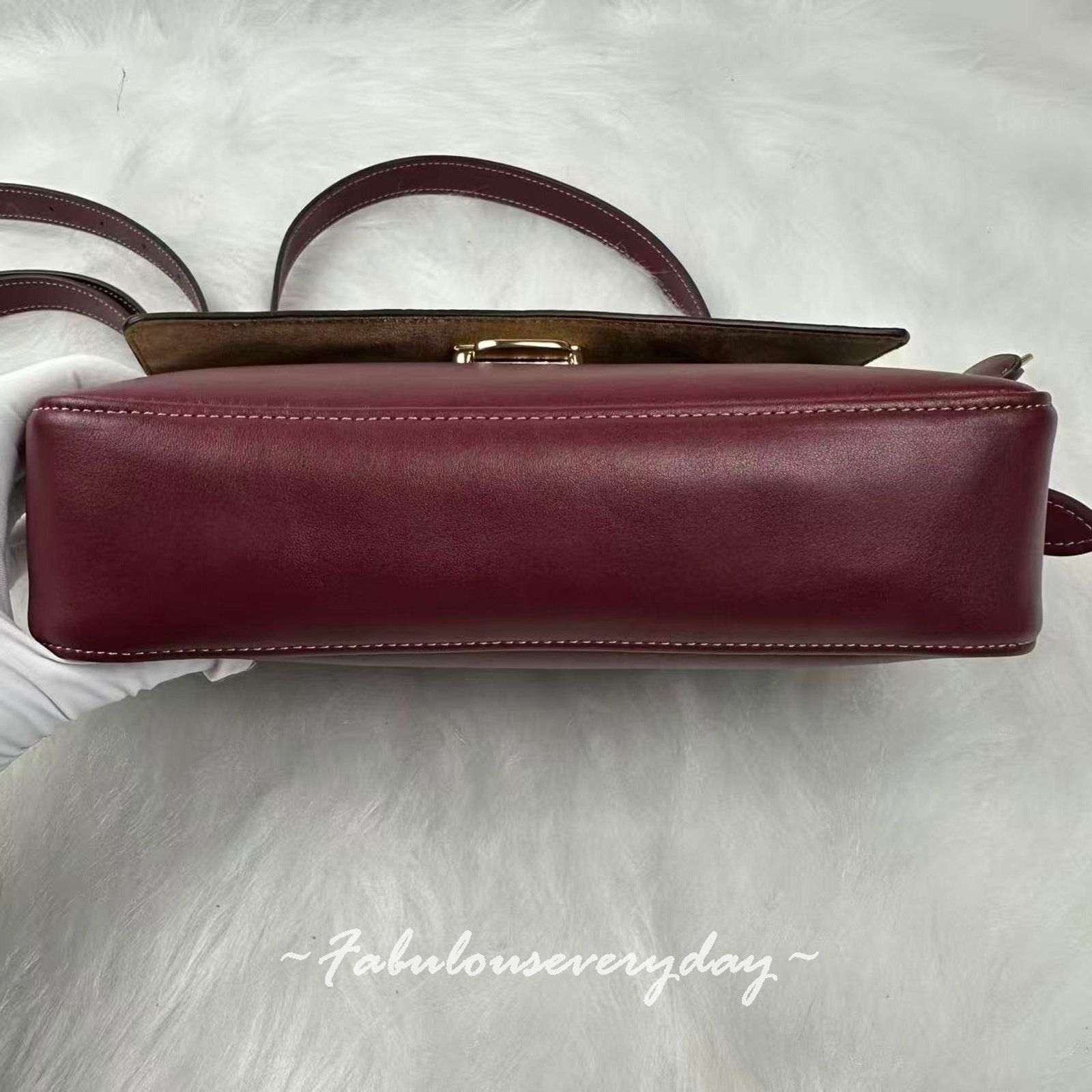 Coach Coach Etta Small Flap Shoulder Bag Leather Maroon Merlot Size ONE SIZE - 8 Thumbnail
