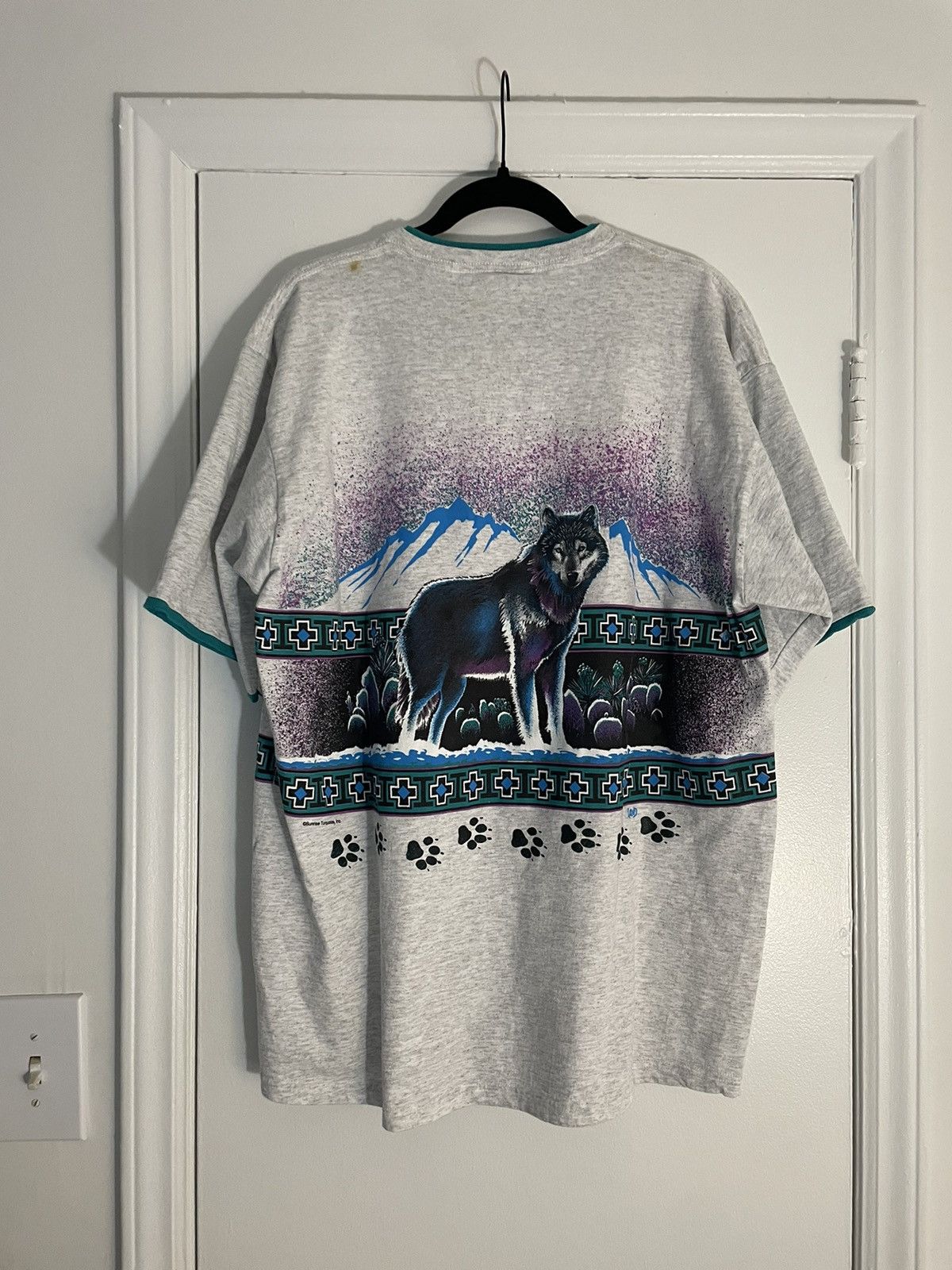 Vintage Wolf Two Tone Tee Size US XL / EU 56 / 4 - 4 Thumbnail