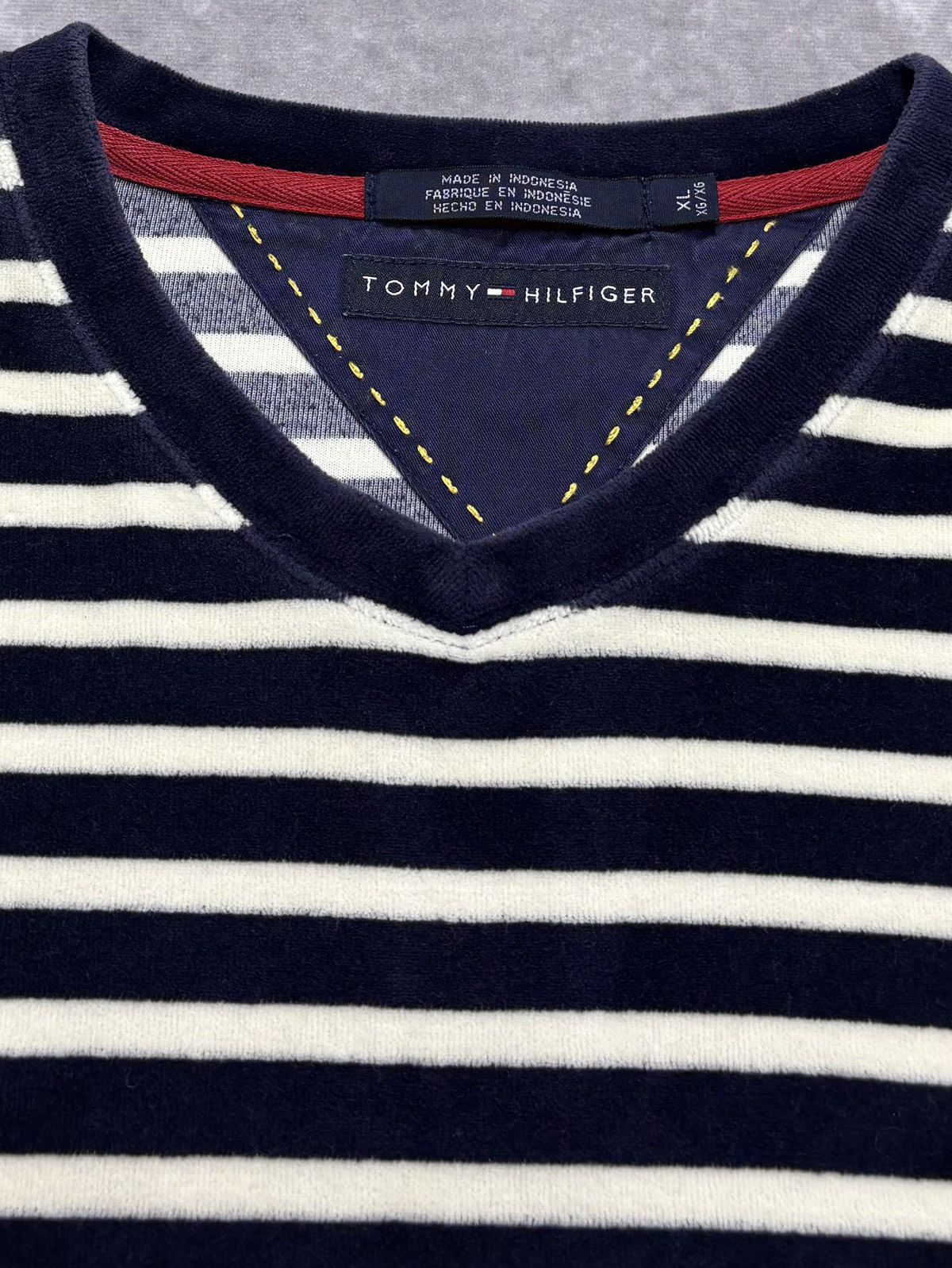 Tommy Hilfiger Vintage 90’s Tommy Hilfiger Striped Terry Long Sleeve Shirt Size US XL / EU 56 / 4 - 3 Thumbnail