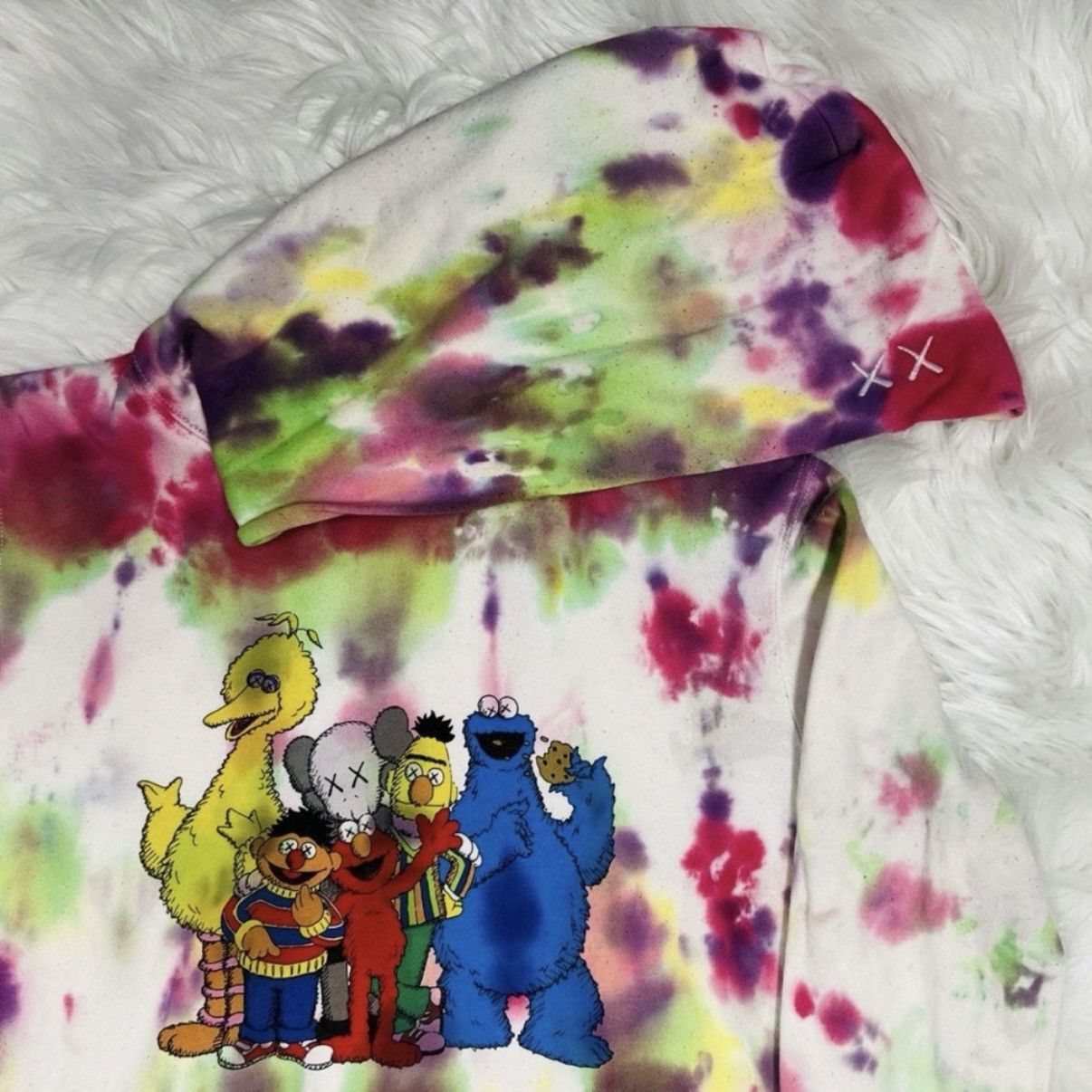 Kaws × Uniqlo KAWS x SESAME STREET Hoodie Sweatshirt - Upcycled Tie Dye Size US XS / EU 42 / 0 - 1 Thumbnail