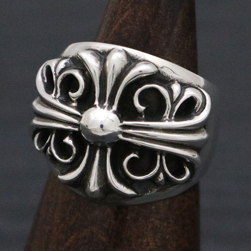 image of Chrome Hearts Keeper Ring - Size 8 in Silver, Men's