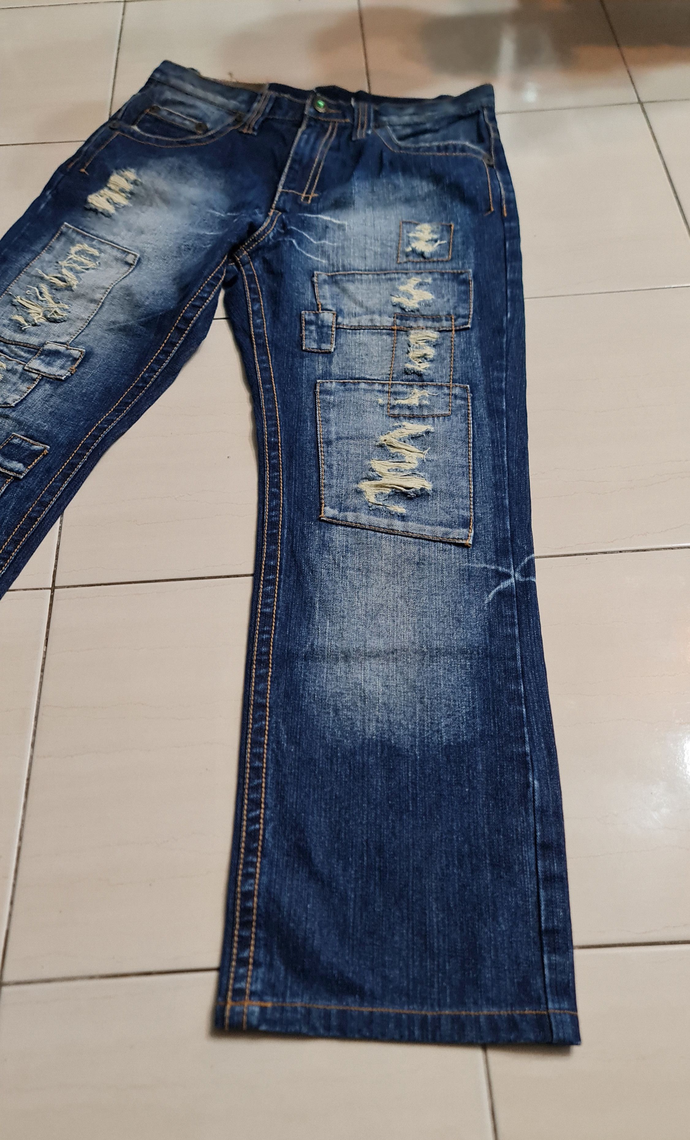 Japanese Brand × Vintage Japanesse Patchwork Jeans Size US 32 / EU 48 - 4 Thumbnail