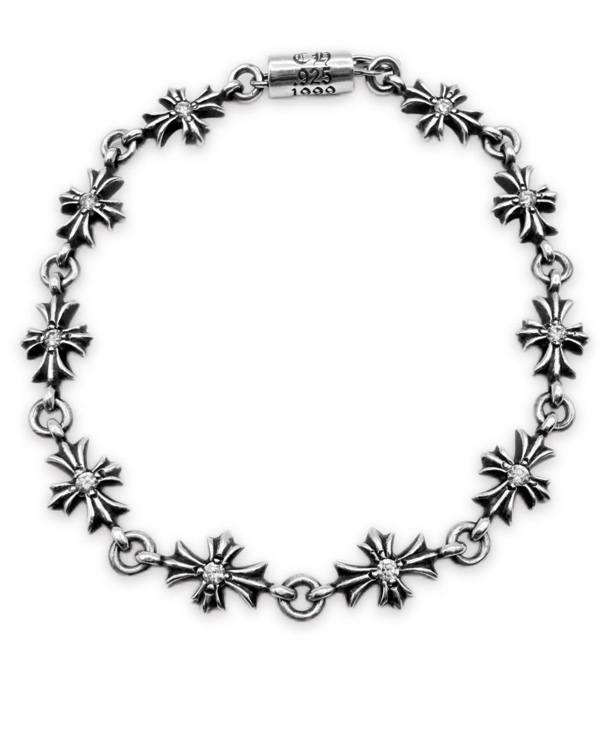 Chrome Hearts Chrome Hearts Tiny E CH Plus 10 Link Silver Bracelet