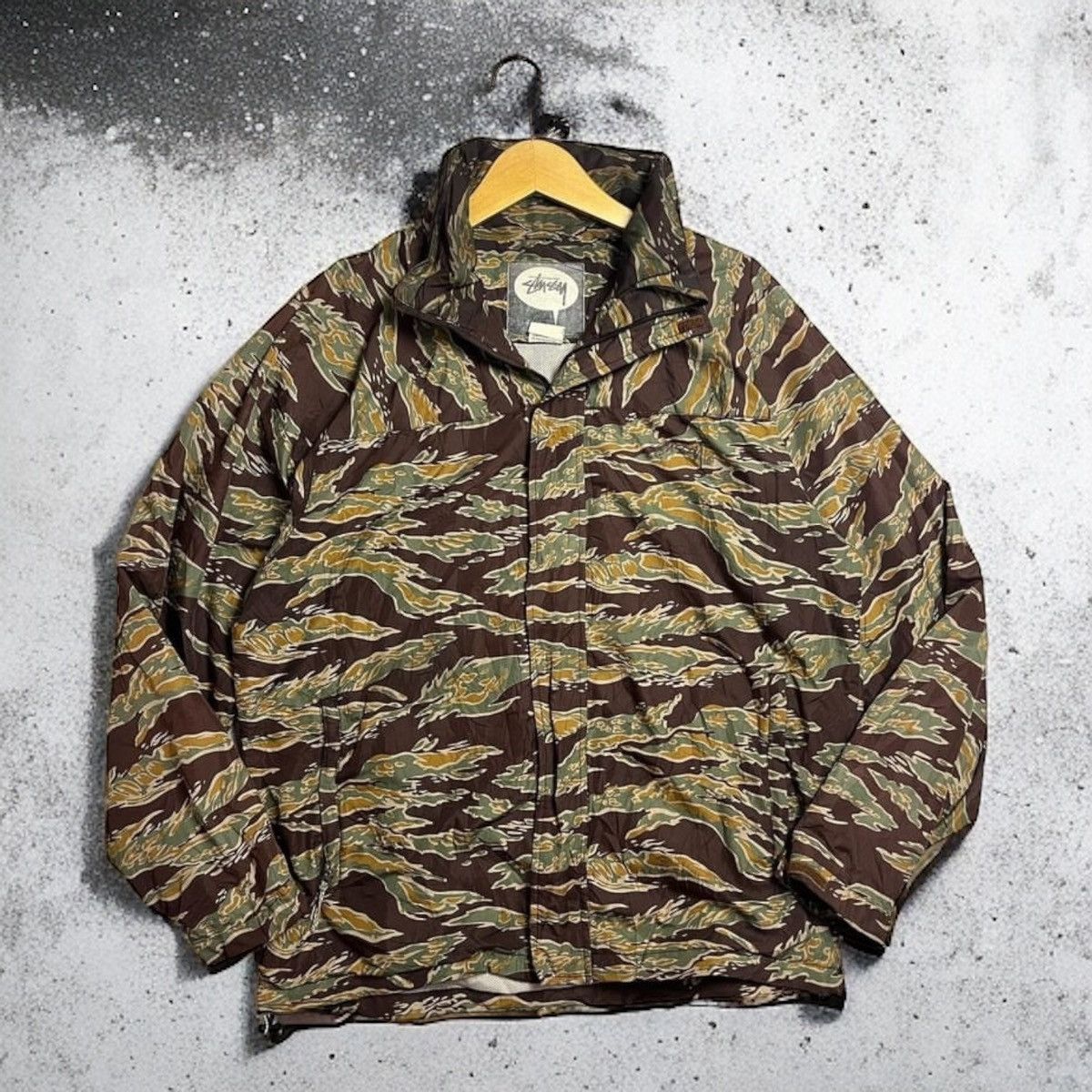 Stussy tiger discount camo jacket